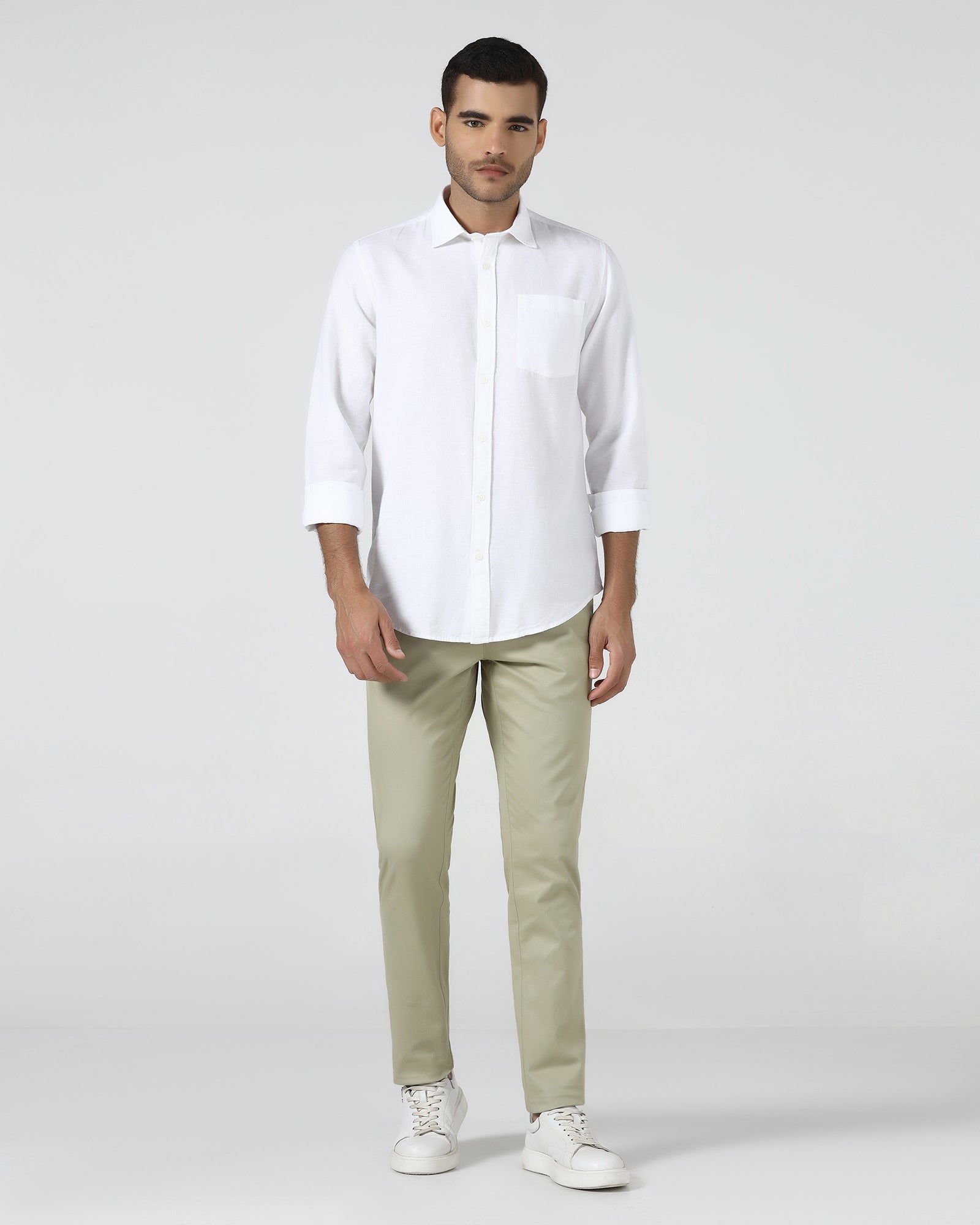 White Solid Shirt - Camro