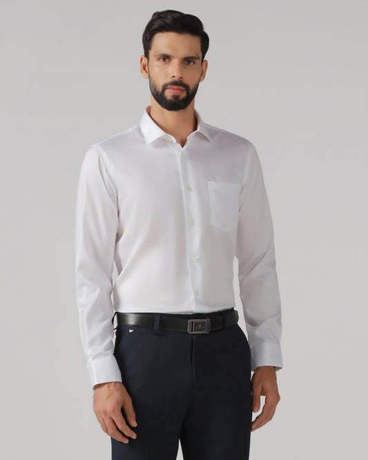 White Solid Shirt - Dawn