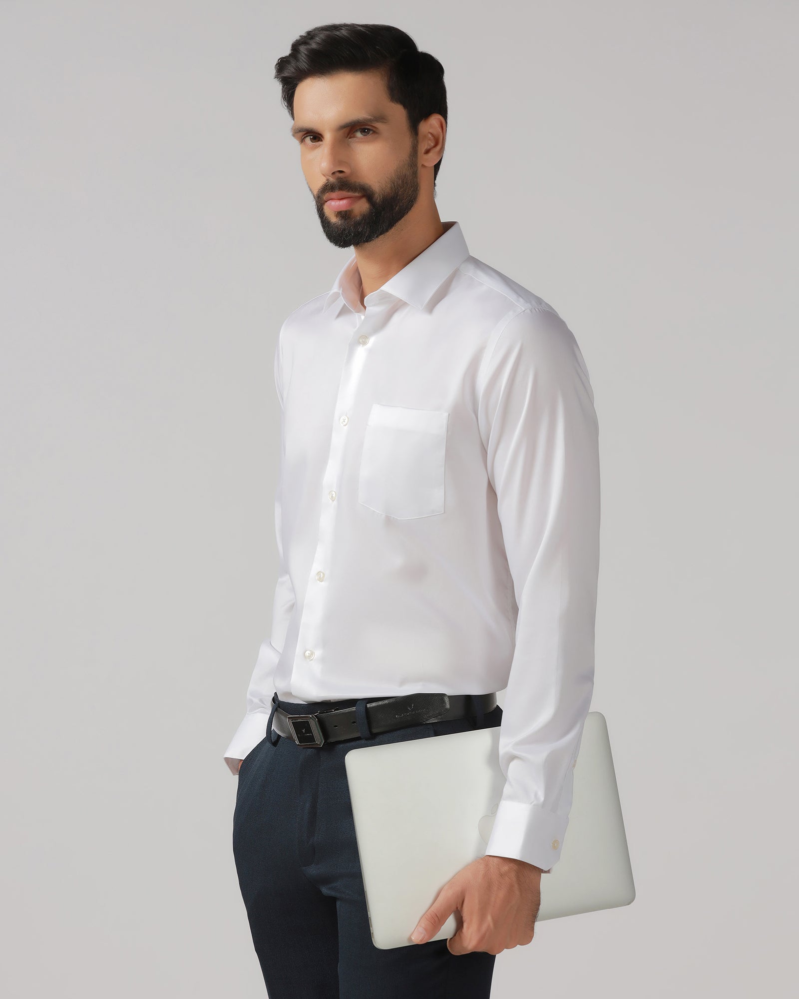 White Solid Shirt - Dawn