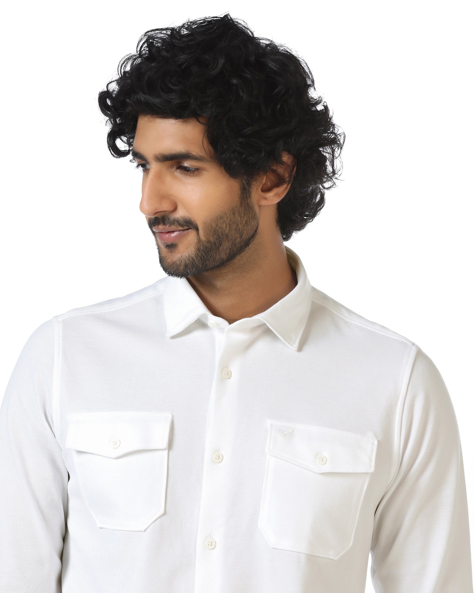 White Solid Shirt - Diaz