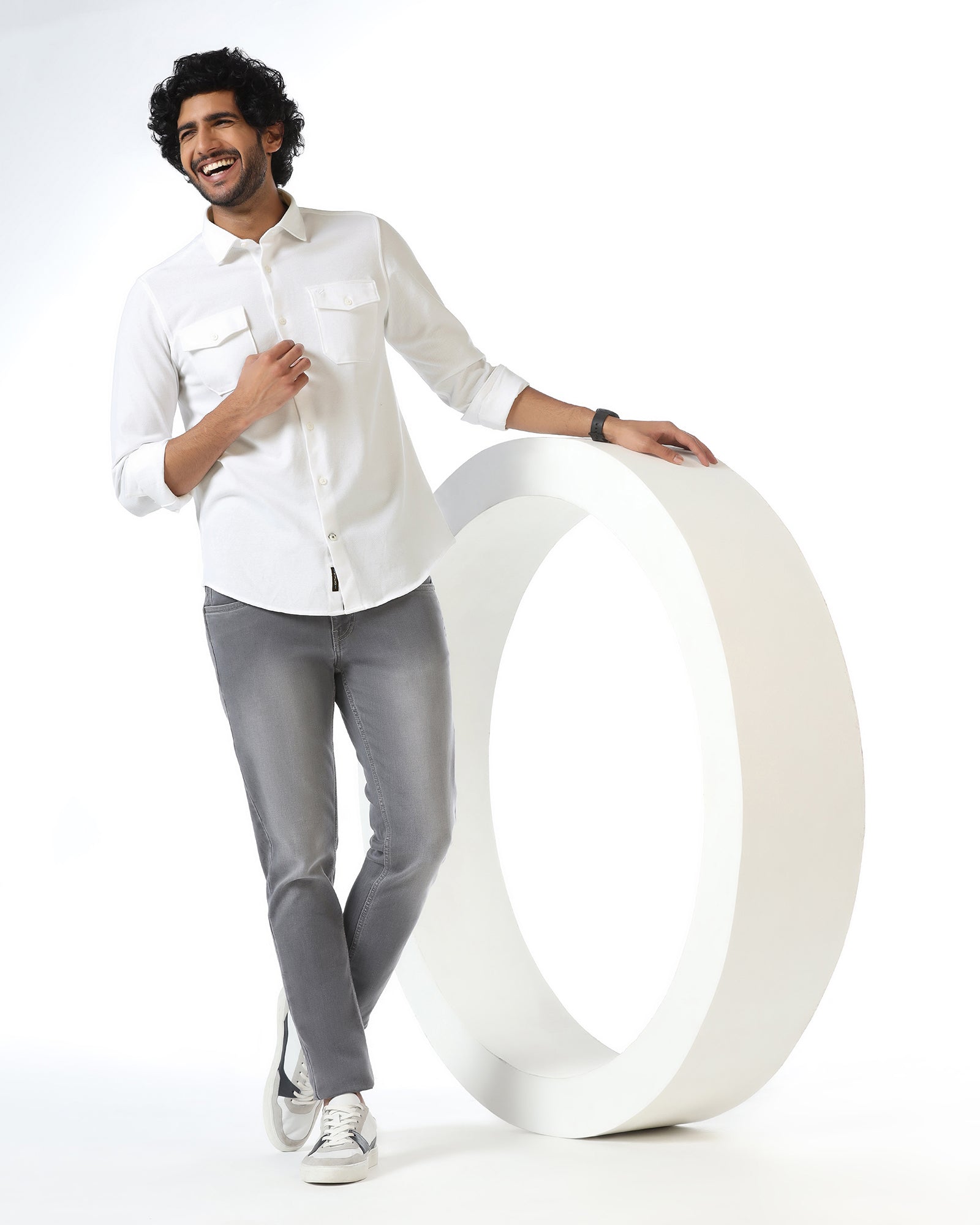 White Solid Shirt - Diaz