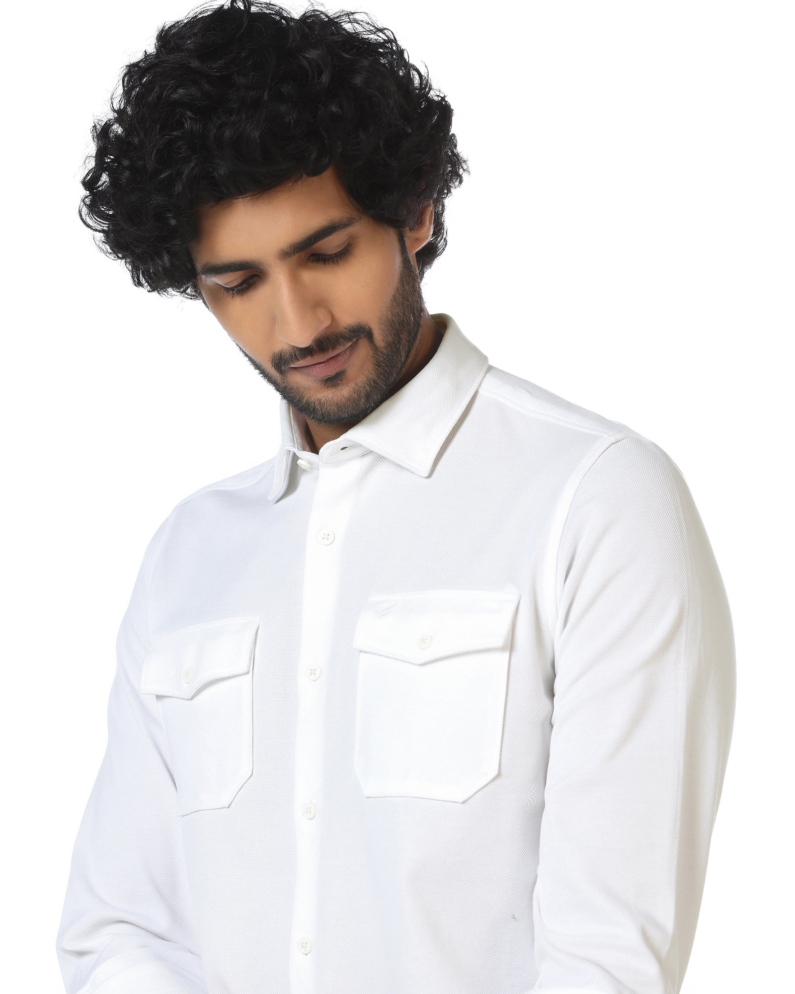 White Solid Shirt - Diaz