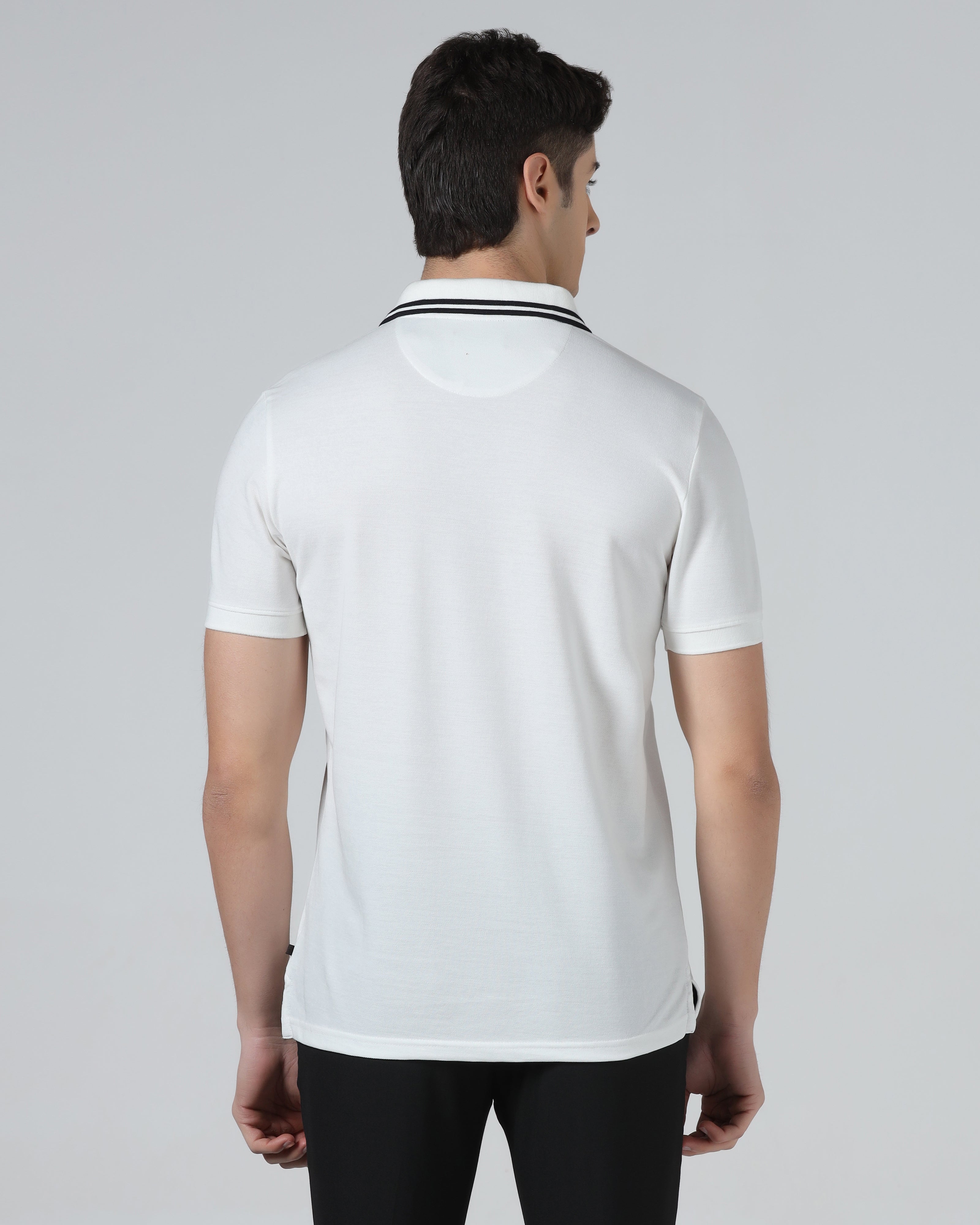 White Solid Polo - Branch