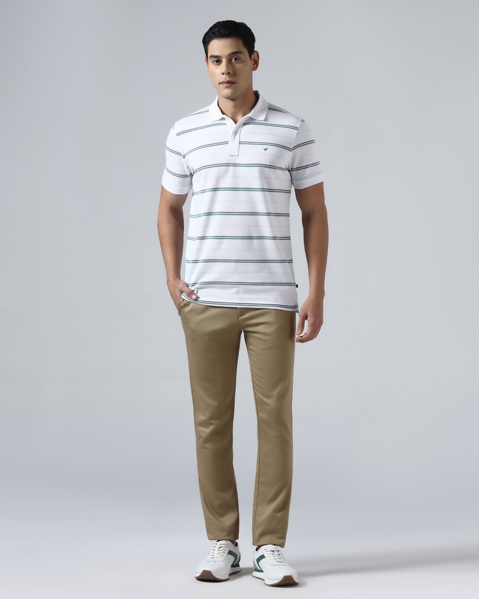 White Stripe Polo - Stripeon
