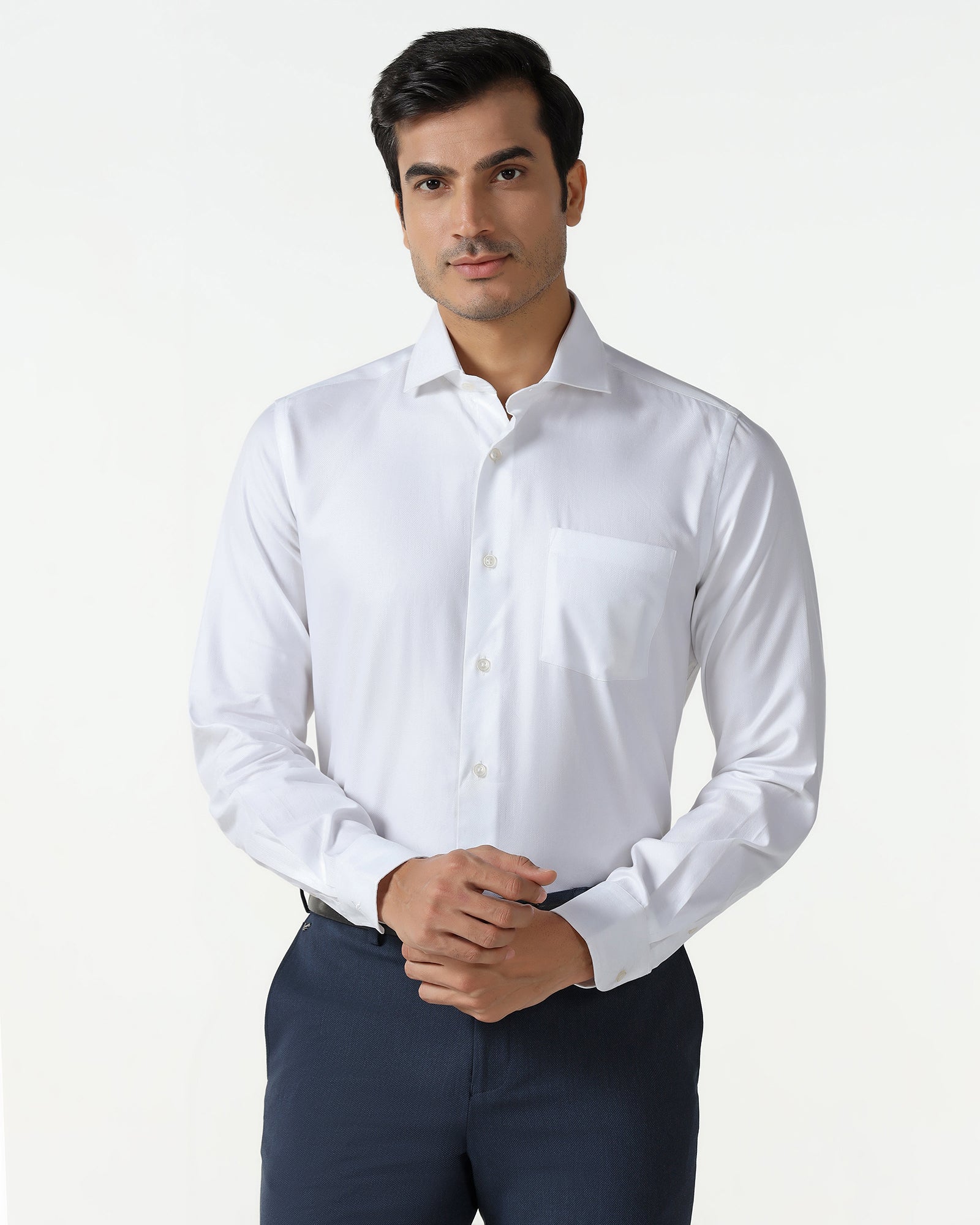 White Super White Jacquard Shirt - Albion