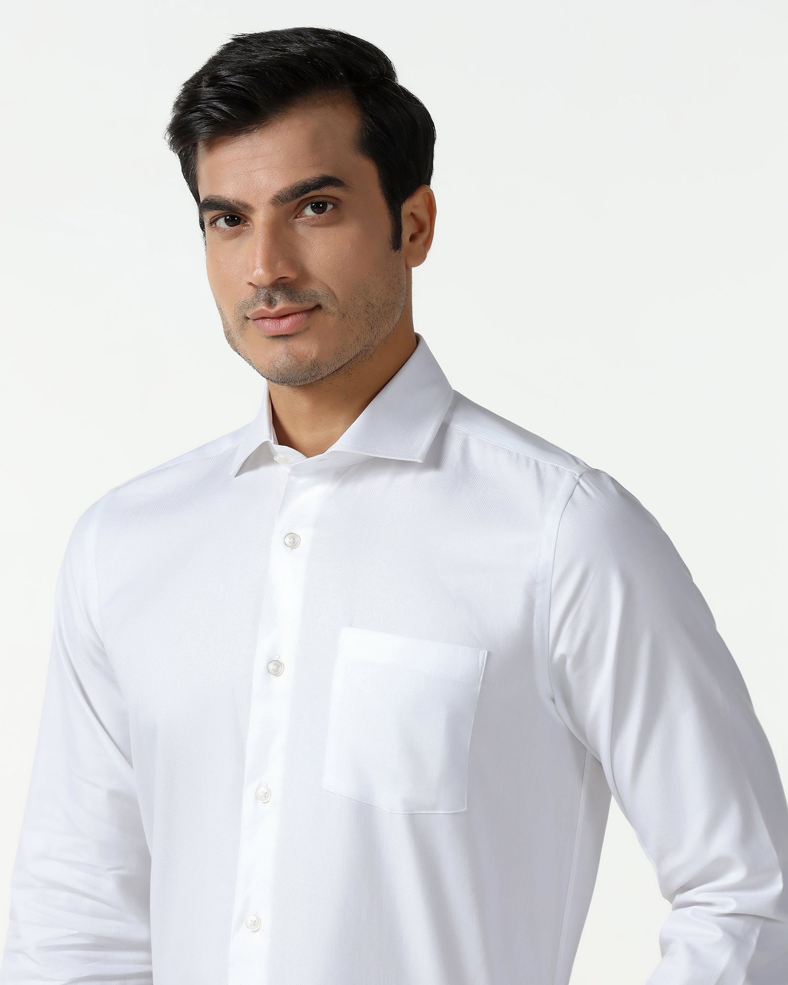 White Super White Jacquard Shirt - Albion