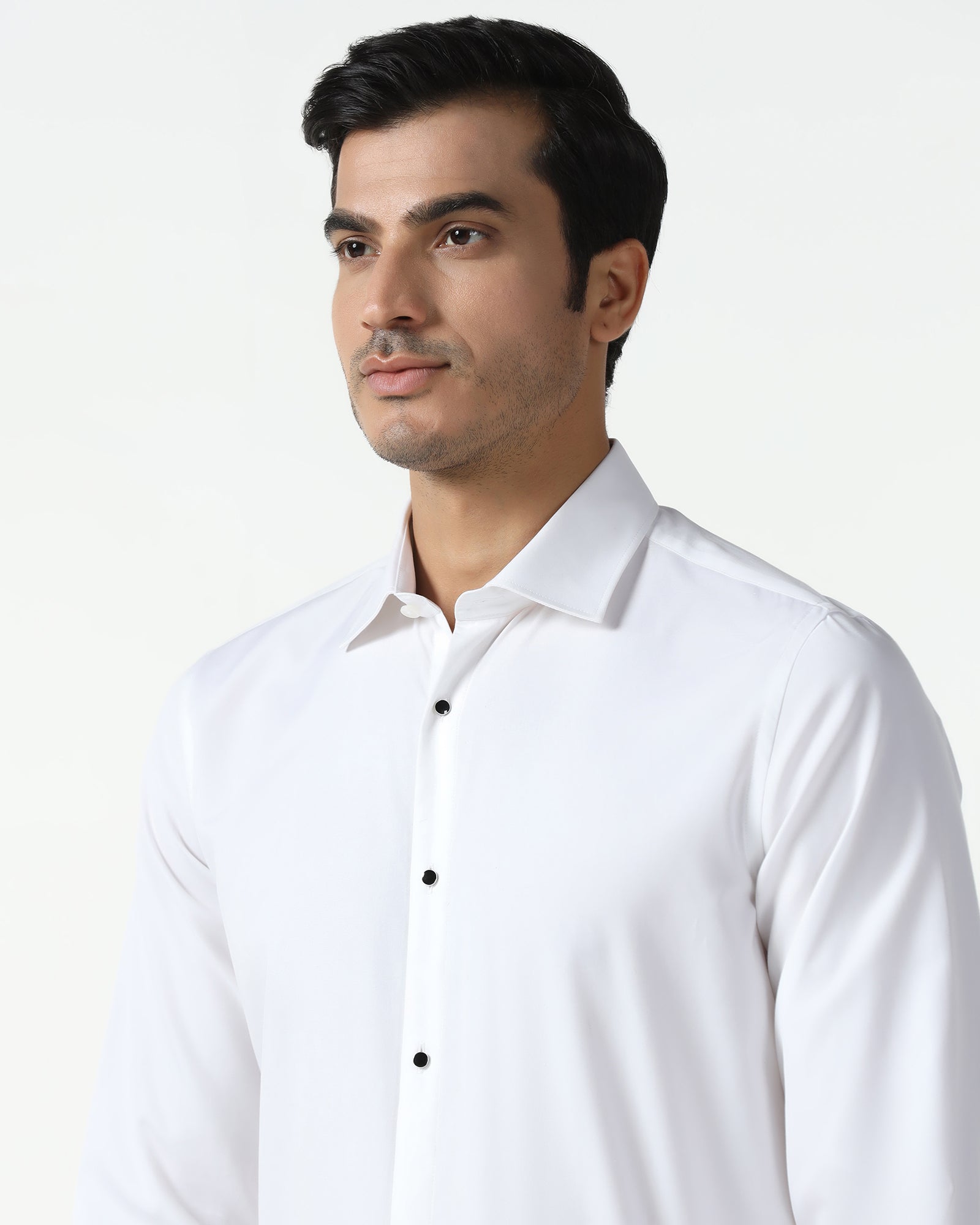 White Super White Solid Shirt - Dallas
