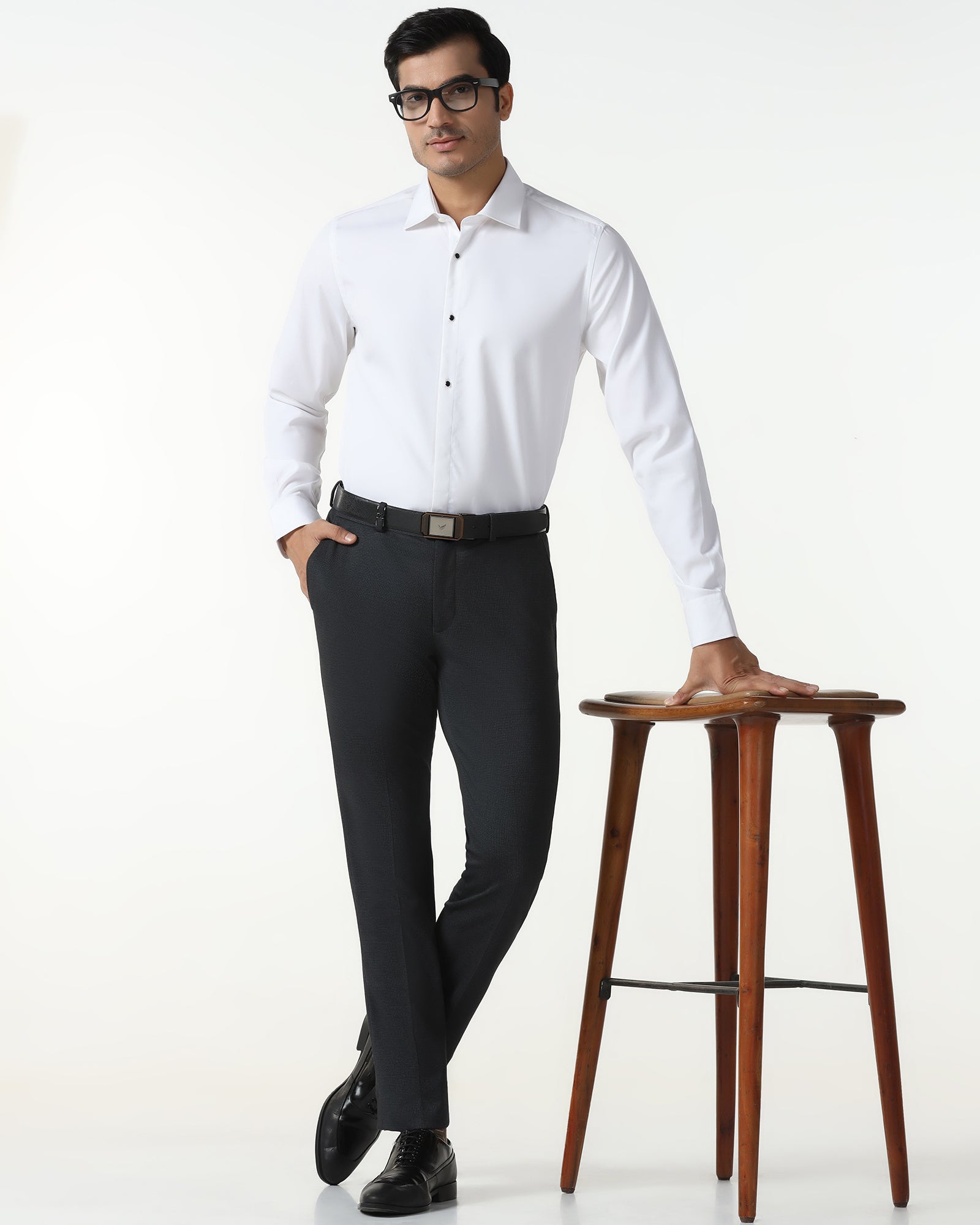 White Super White Solid Shirt - Dallas