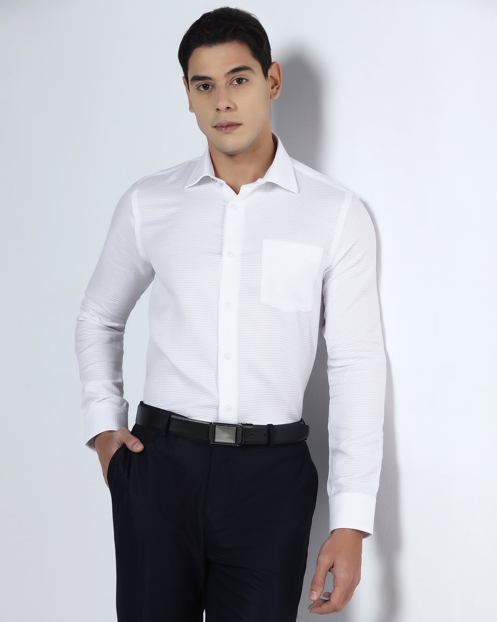 Super White Textured Shirt - Scooter