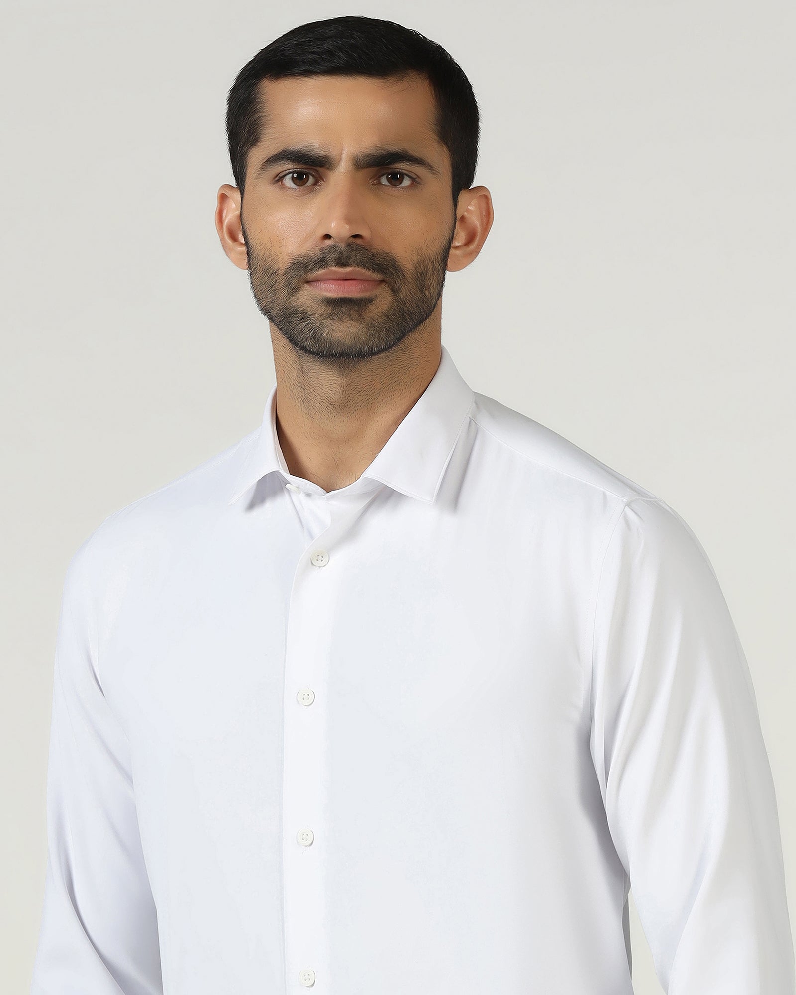 White Techpro Solid Shirt - Shephard