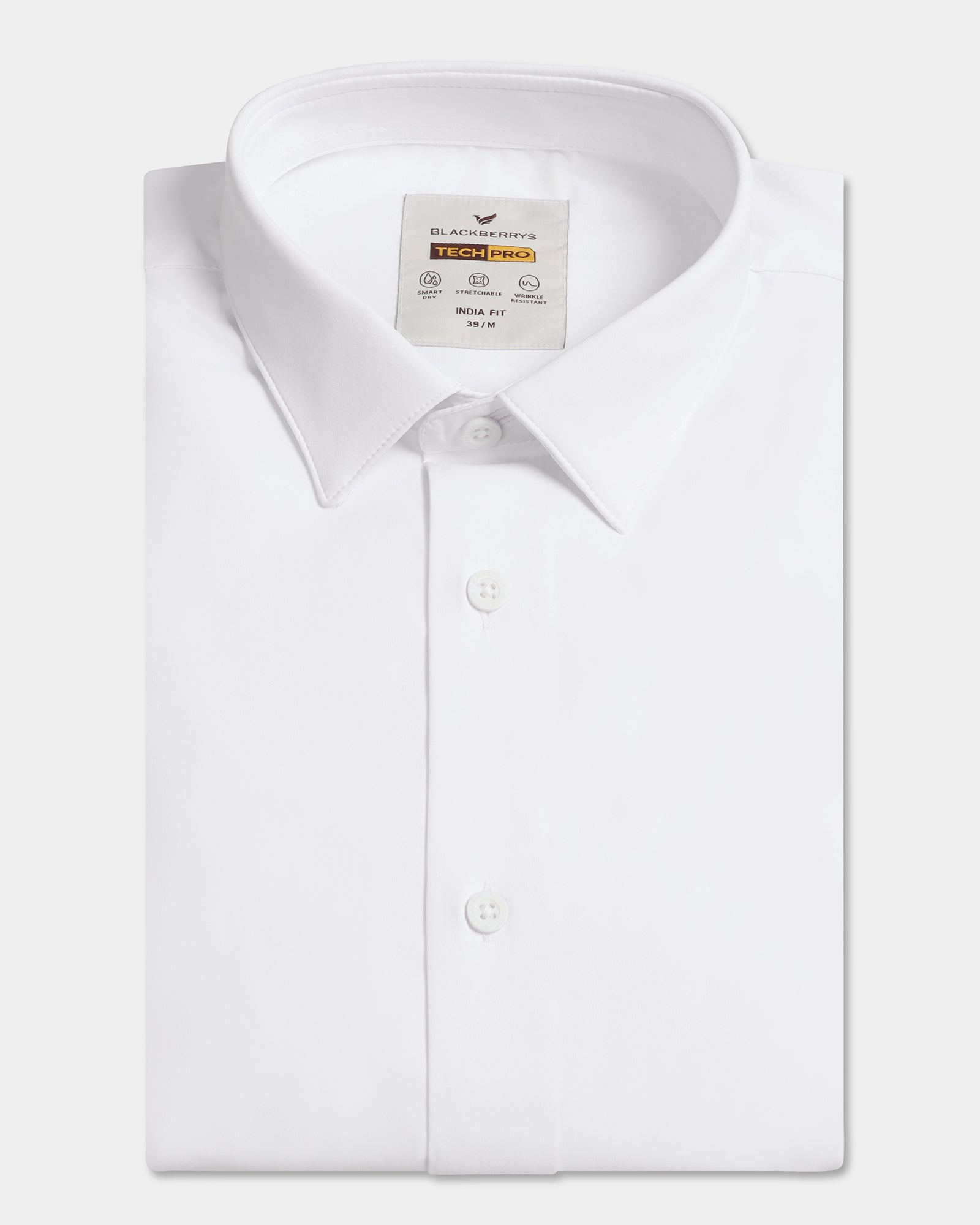White Techpro Solid Shirt - Shephard