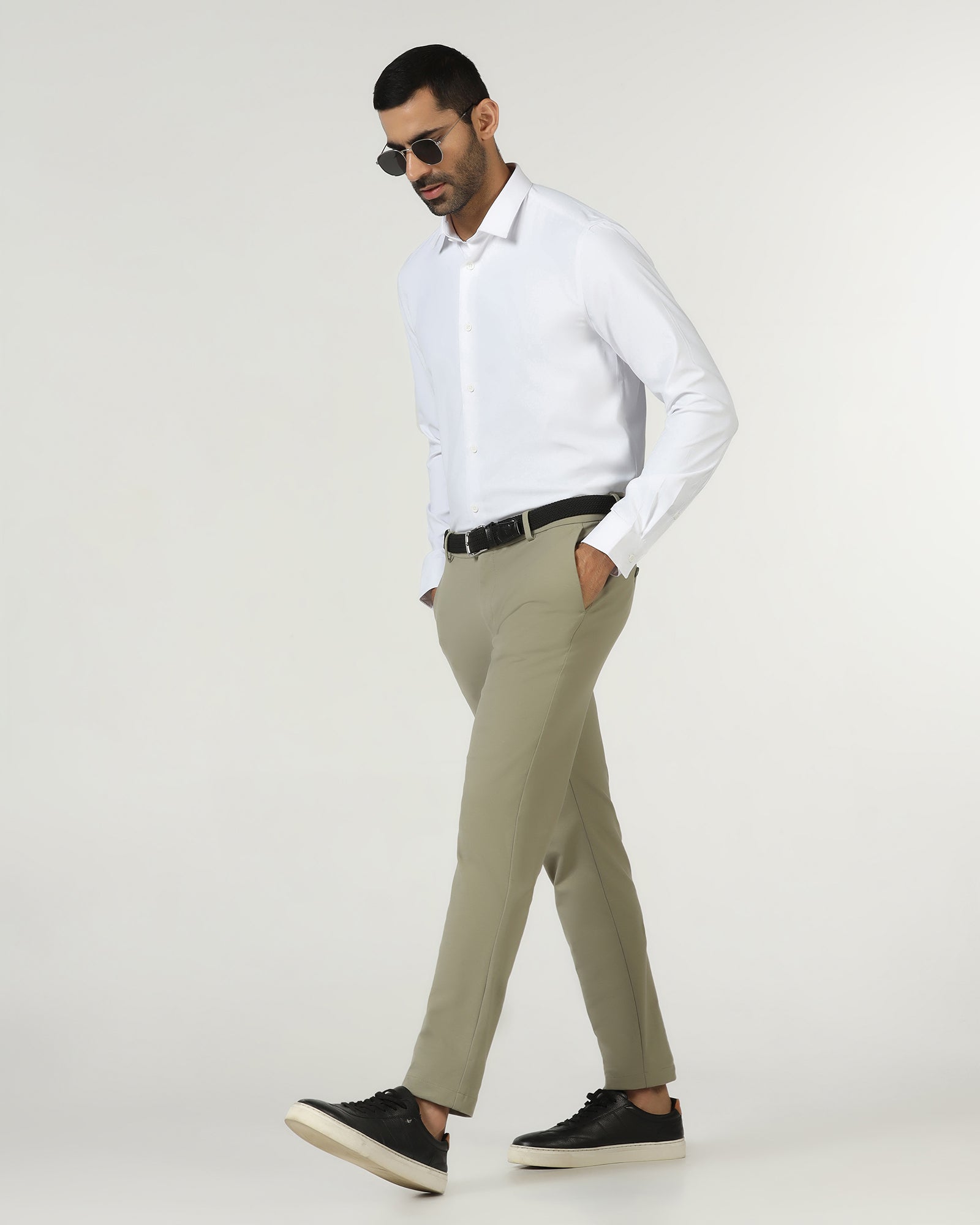 White Techpro Solid Shirt - Shephard