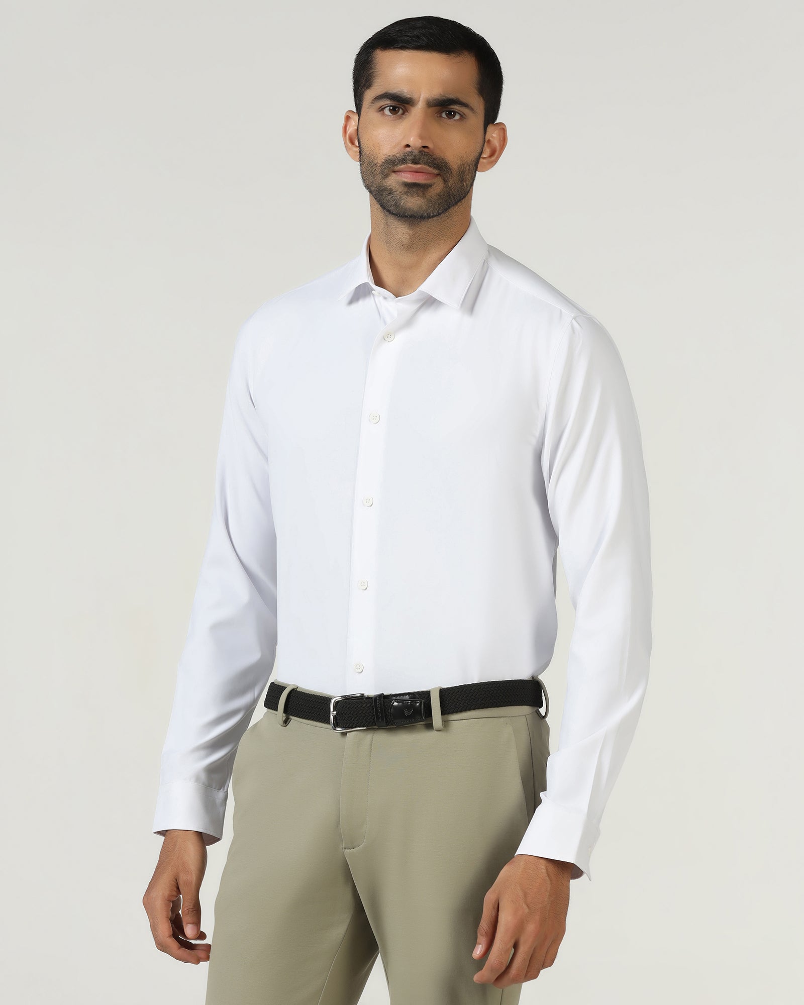 White Techpro Solid Shirt - Shephard