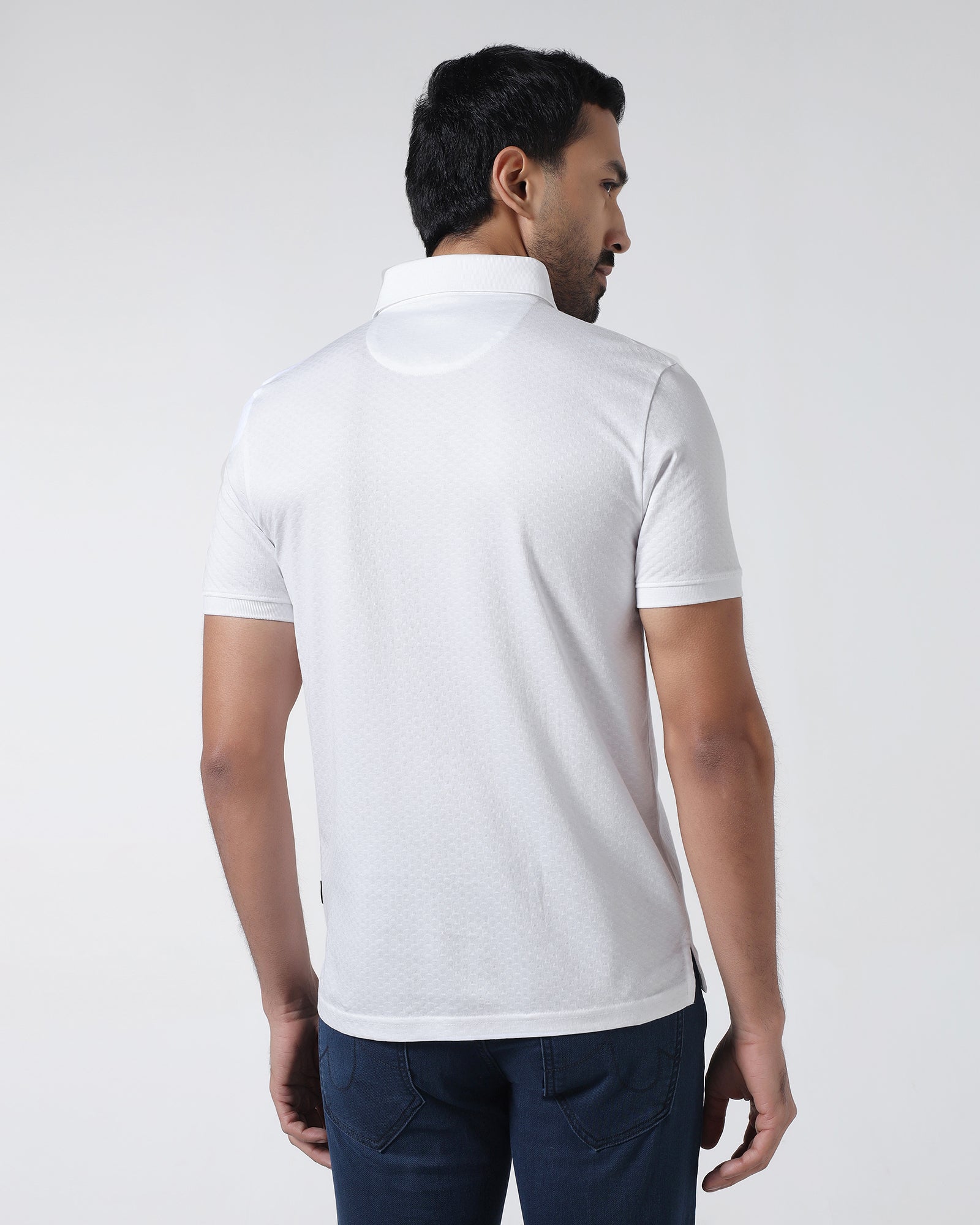 White Textured Polo - Gama