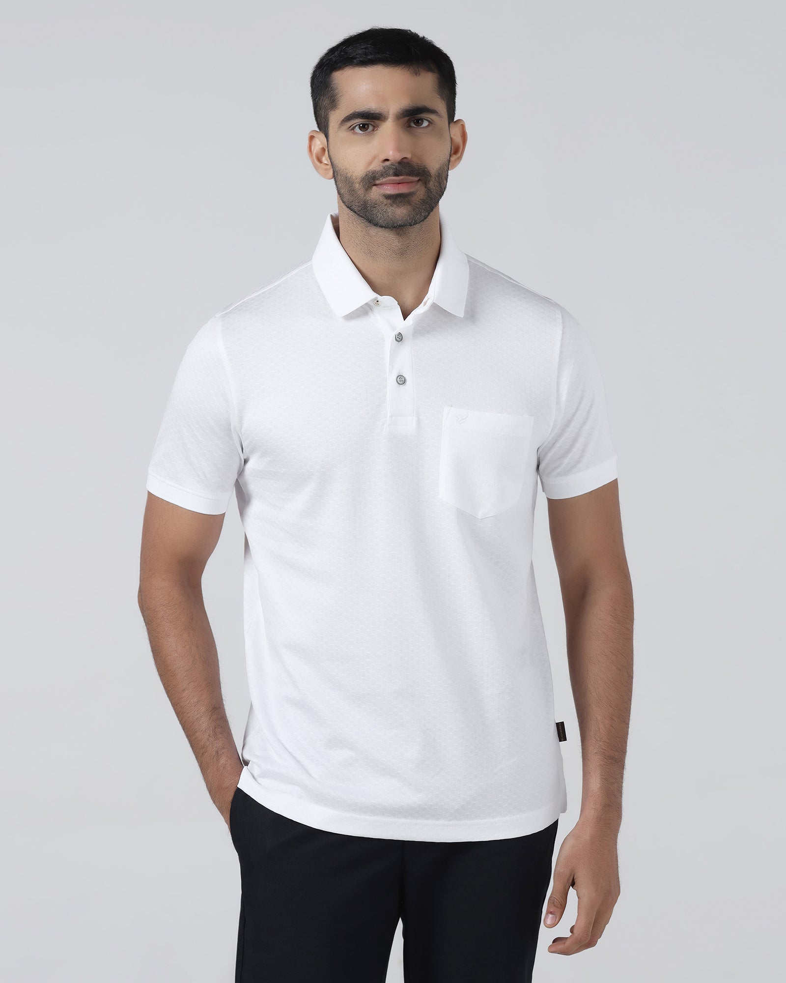 White Textured Polo - Gama