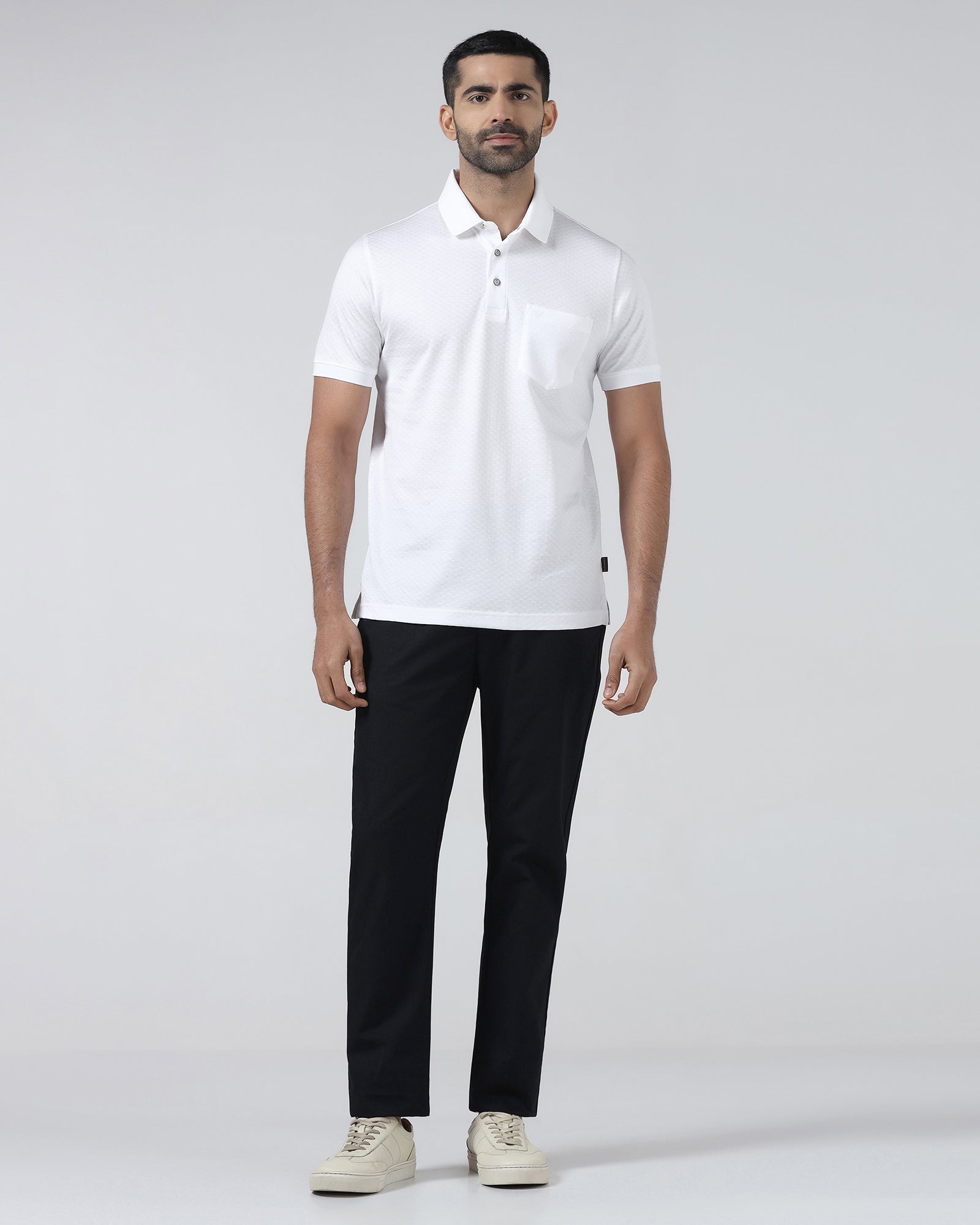 White Textured Polo - Gama