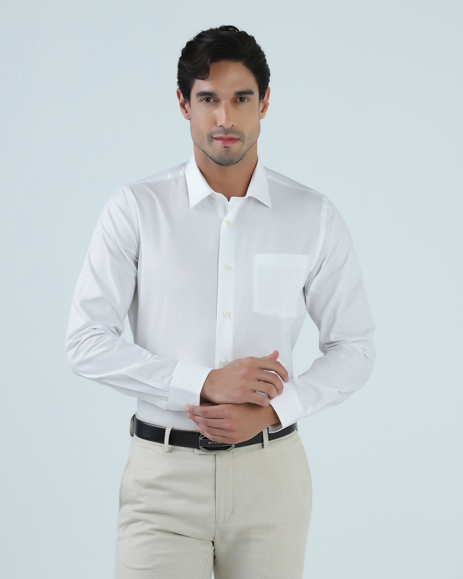 White Textured Shirt - Buzo