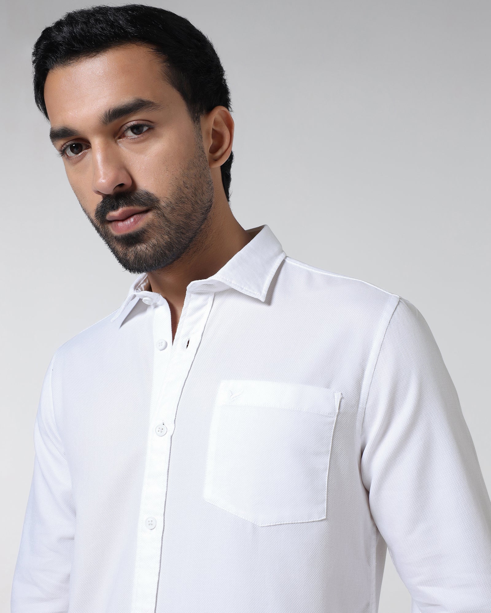 White Textured Shirt - Caty