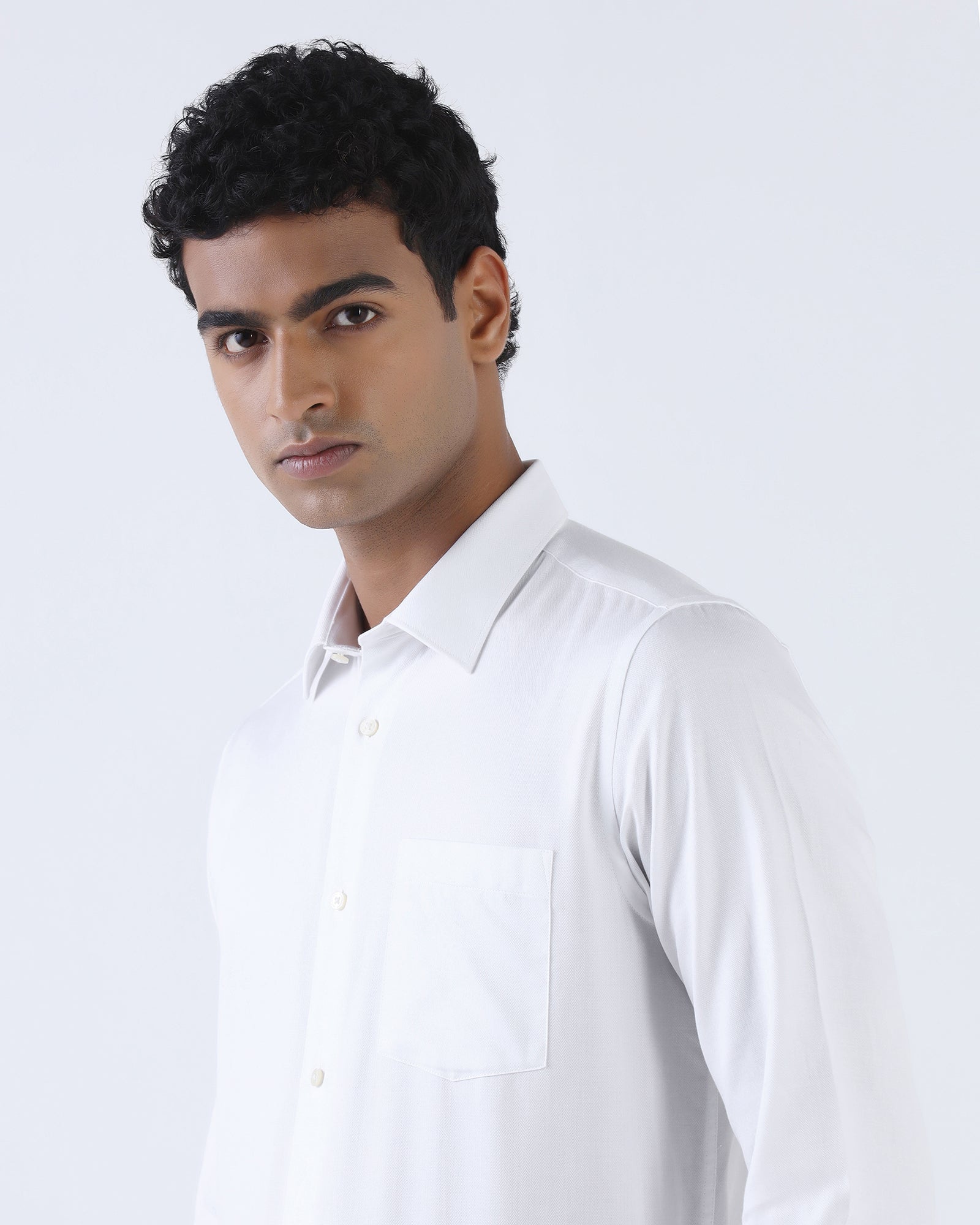 White Textured Shirt - Malachan