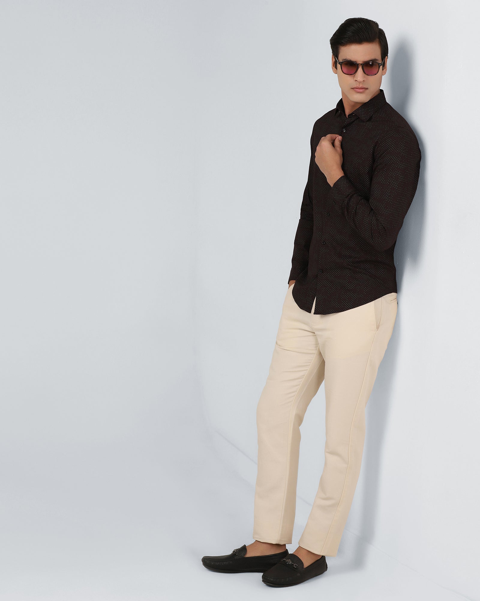 Wine Printed Shirt - Laver