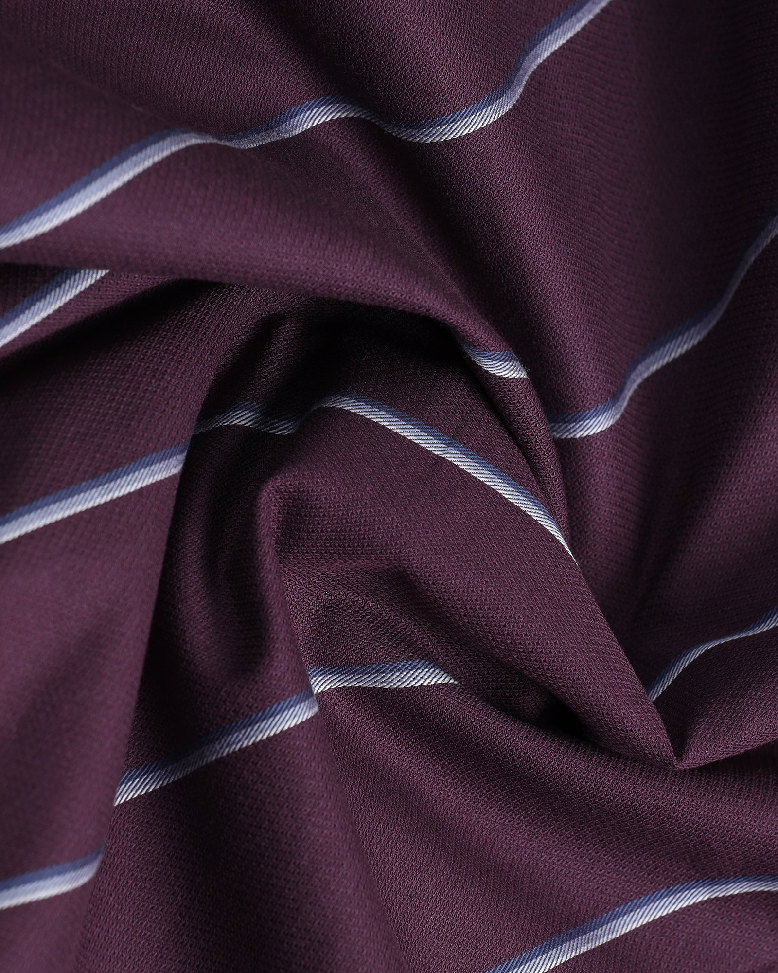 Wine Half Sleeve Stripe Shirt - Huon