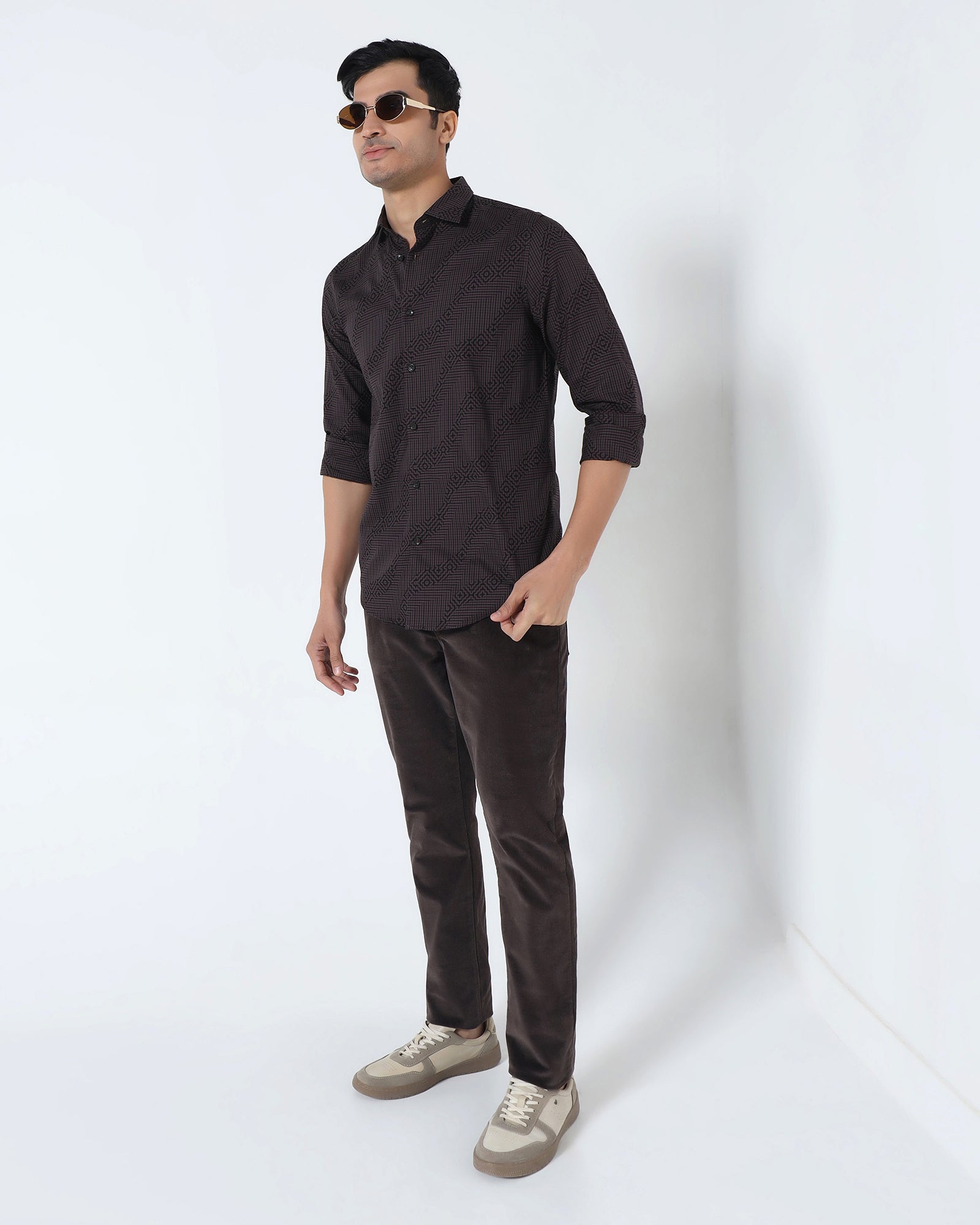Wine Jacquard Shirt - Neol