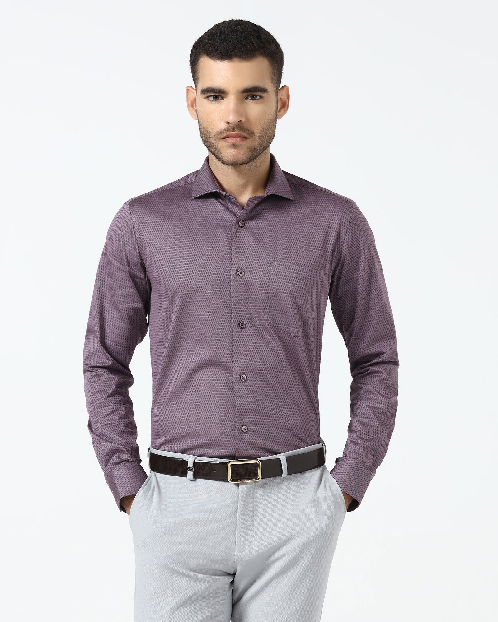 Wine Jacquard Shirt - Pedro