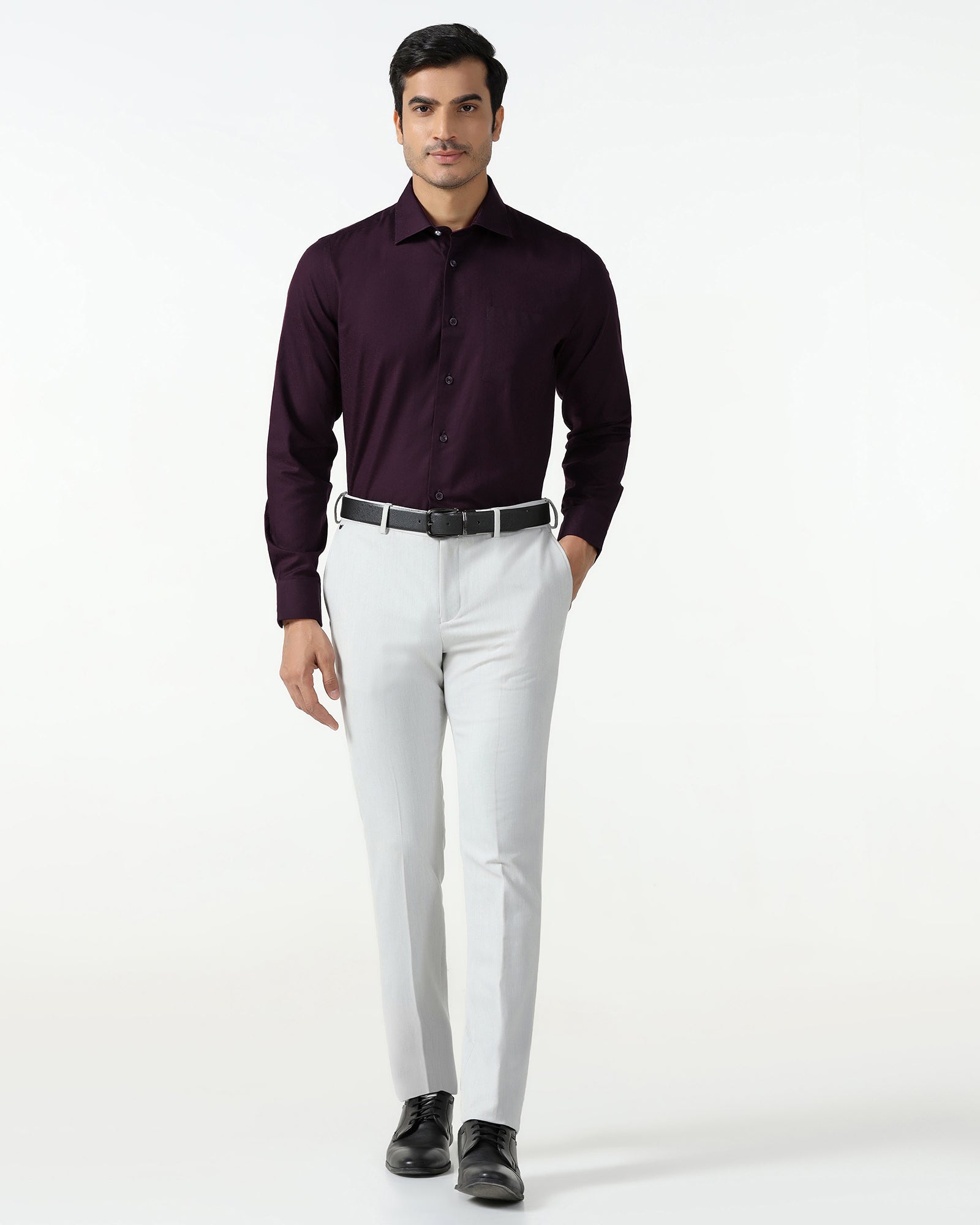 Wine Jacquard Shirt - Romeo