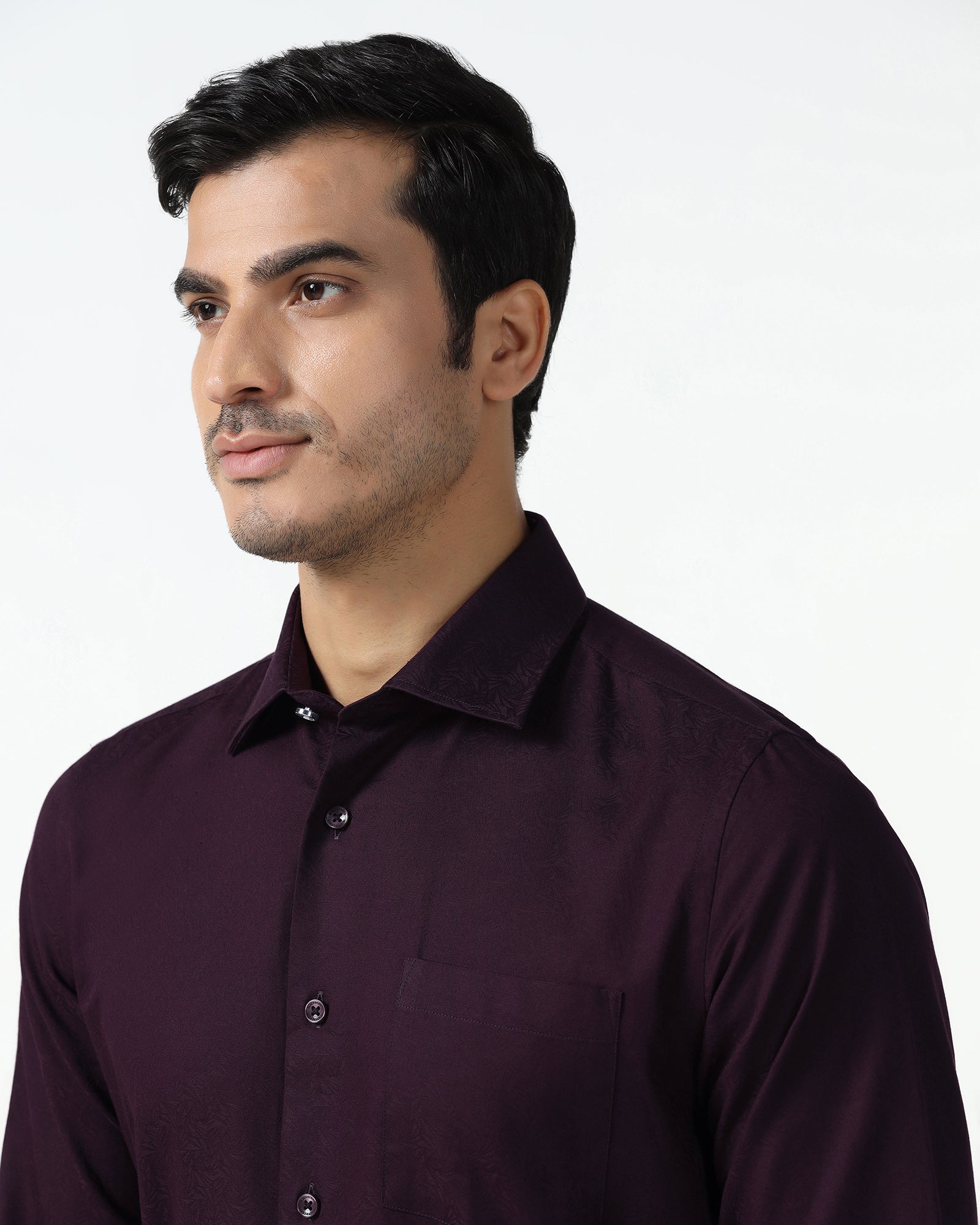 Wine Jacquard Shirt - Romeo