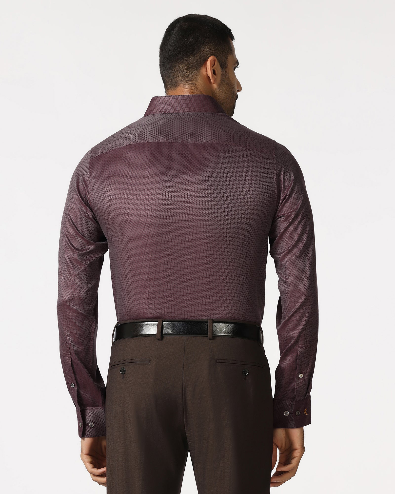 Wine Luxe Jacquard Shirt - Mirror