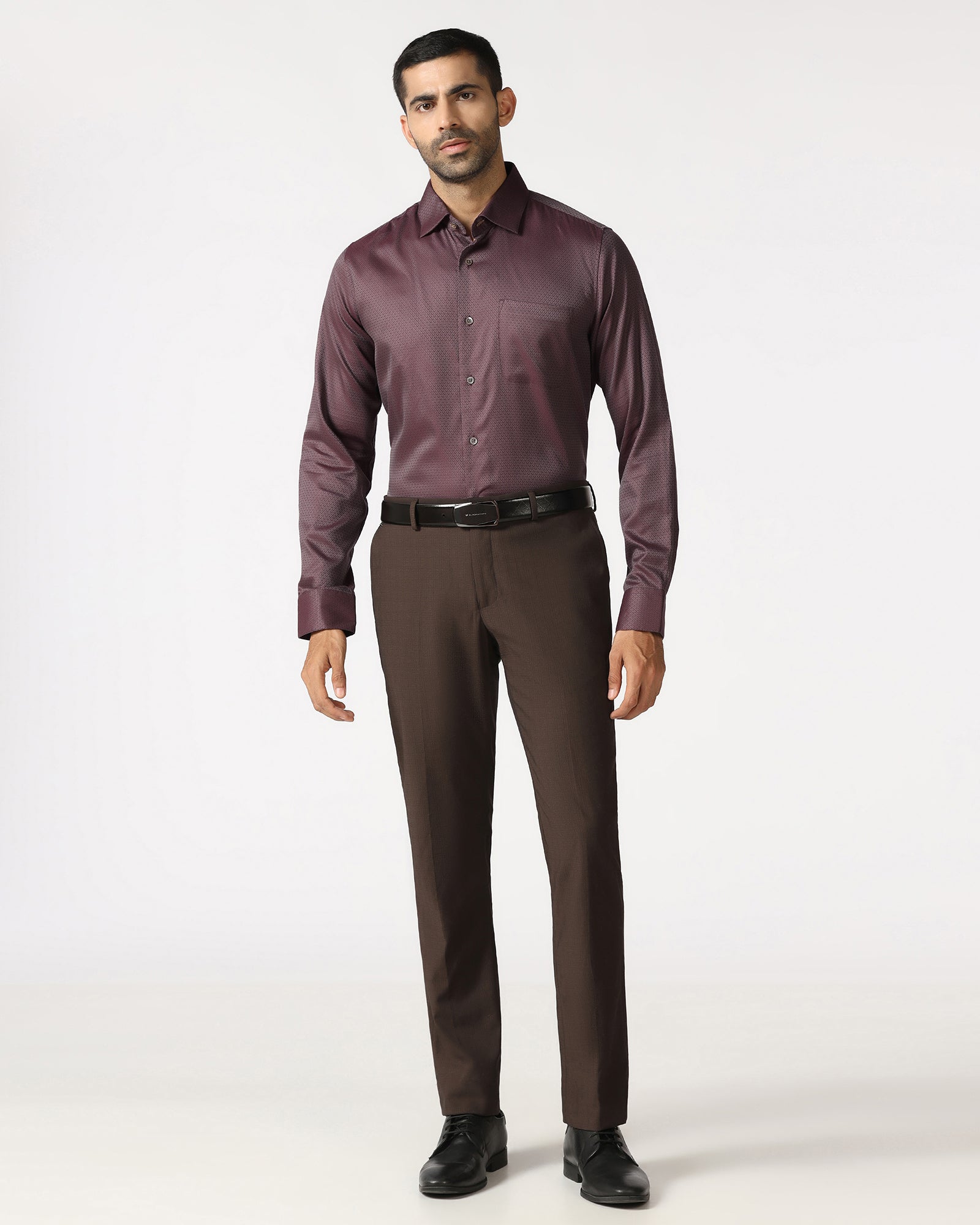 Wine Luxe Jacquard Shirt - Mirror