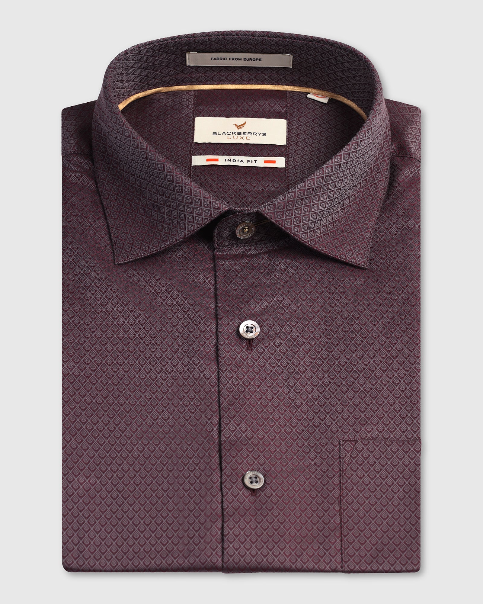 Wine Luxe Jacquard Shirt - Mirror