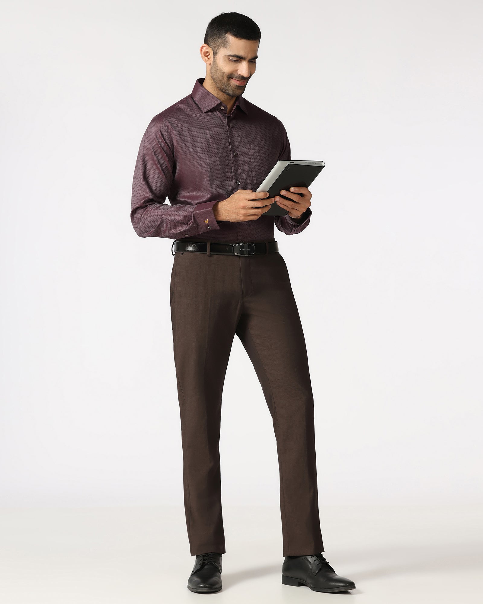 Wine Luxe Jacquard Shirt - Mirror