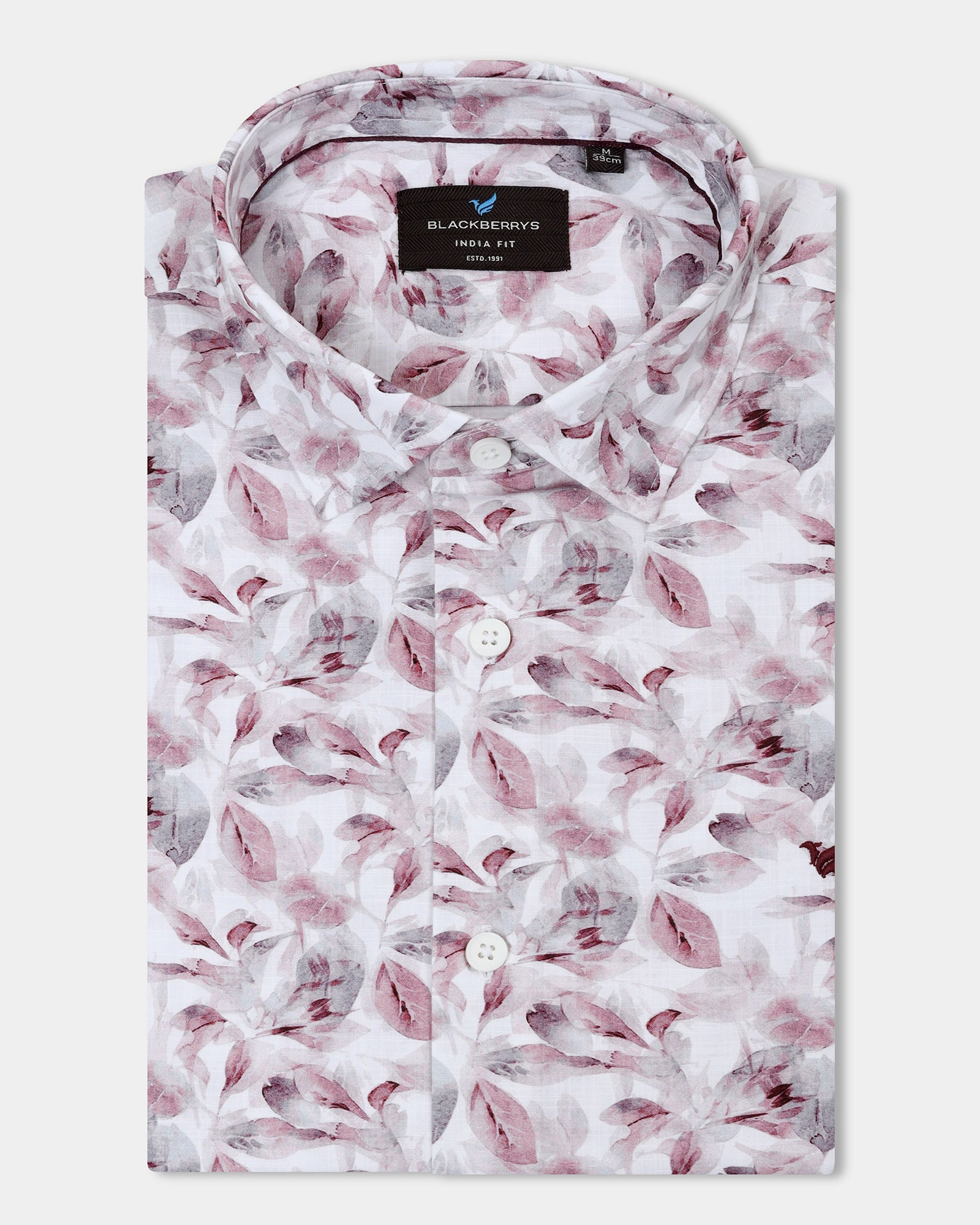 Wine Half Sleeve Printed Shirt - Enric