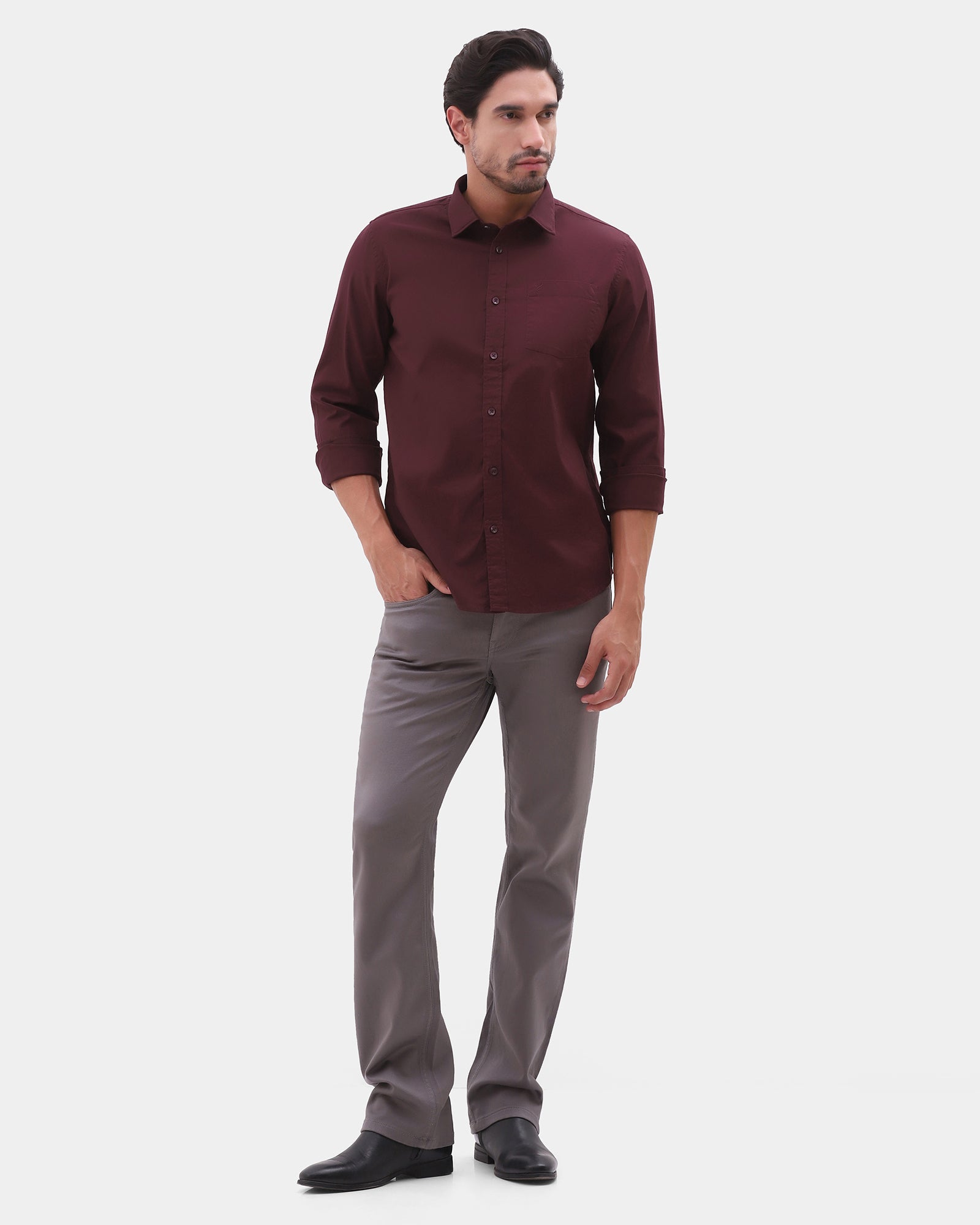 Wine Printed Shirt - Gebbew