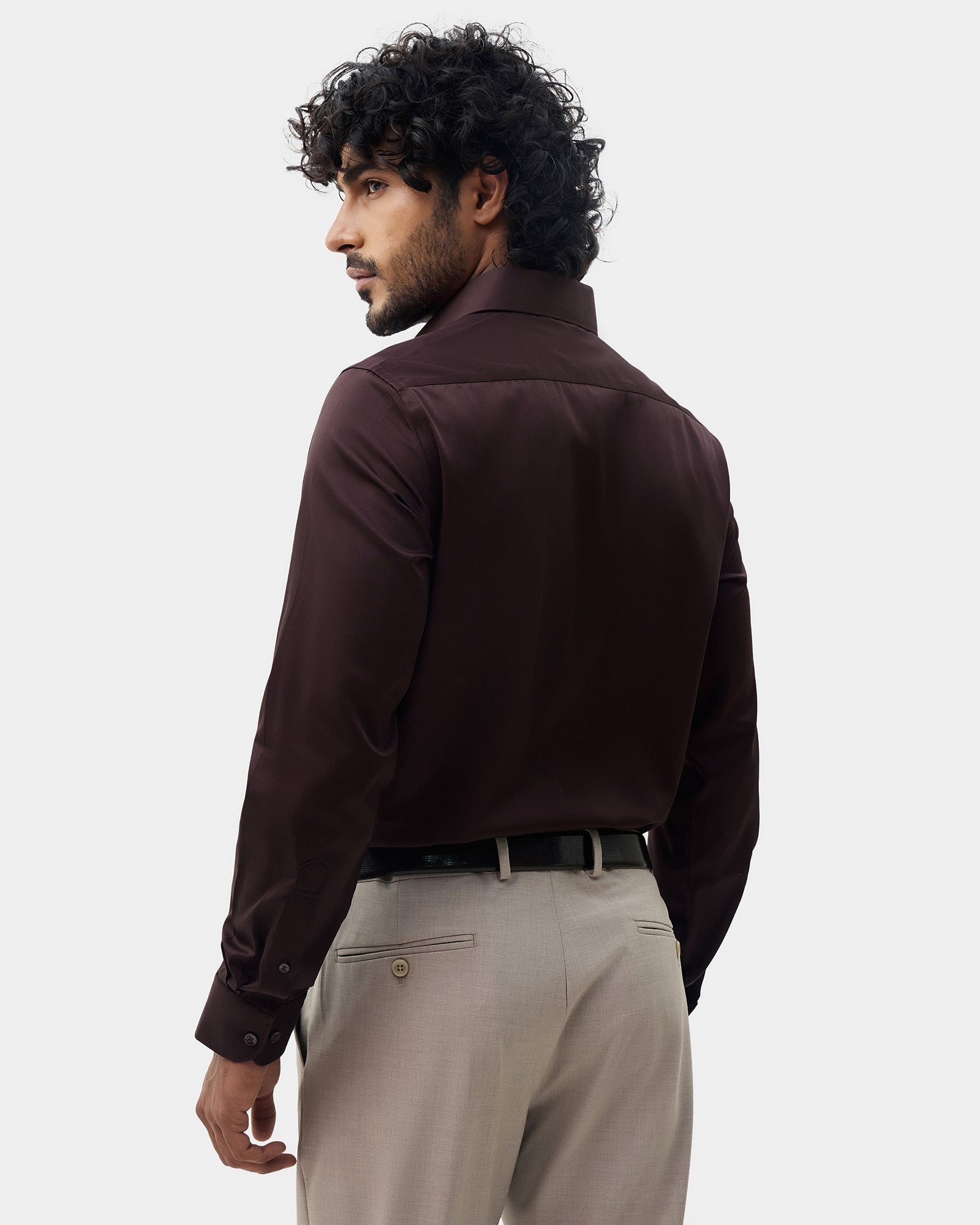 Wine Solid Shirt - Sylvia