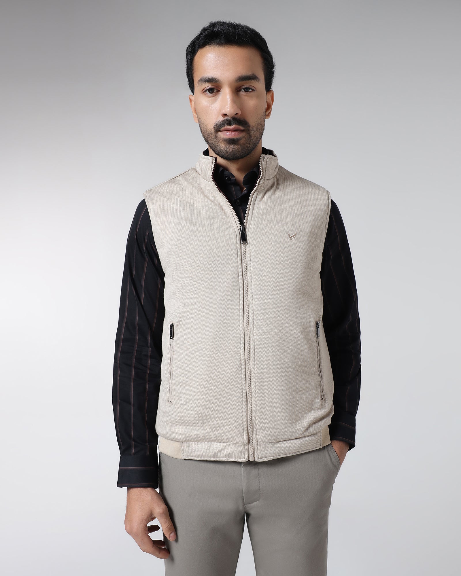 Wine Reversible Solid Zipper Jacket - Zietro