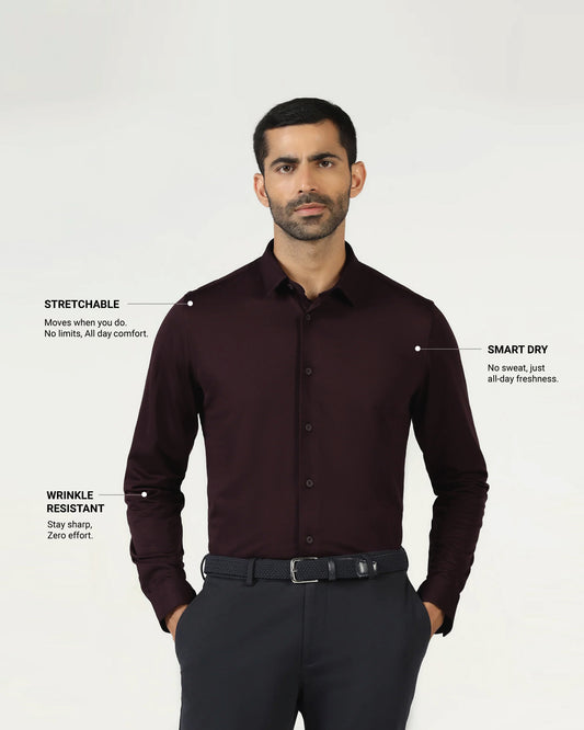 Wine TechPro Stripe Shirt - Keish