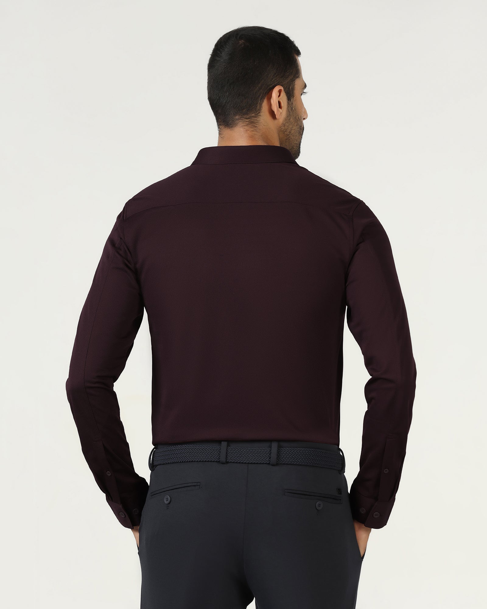 Wine Techpro Stripe Shirt - Keish