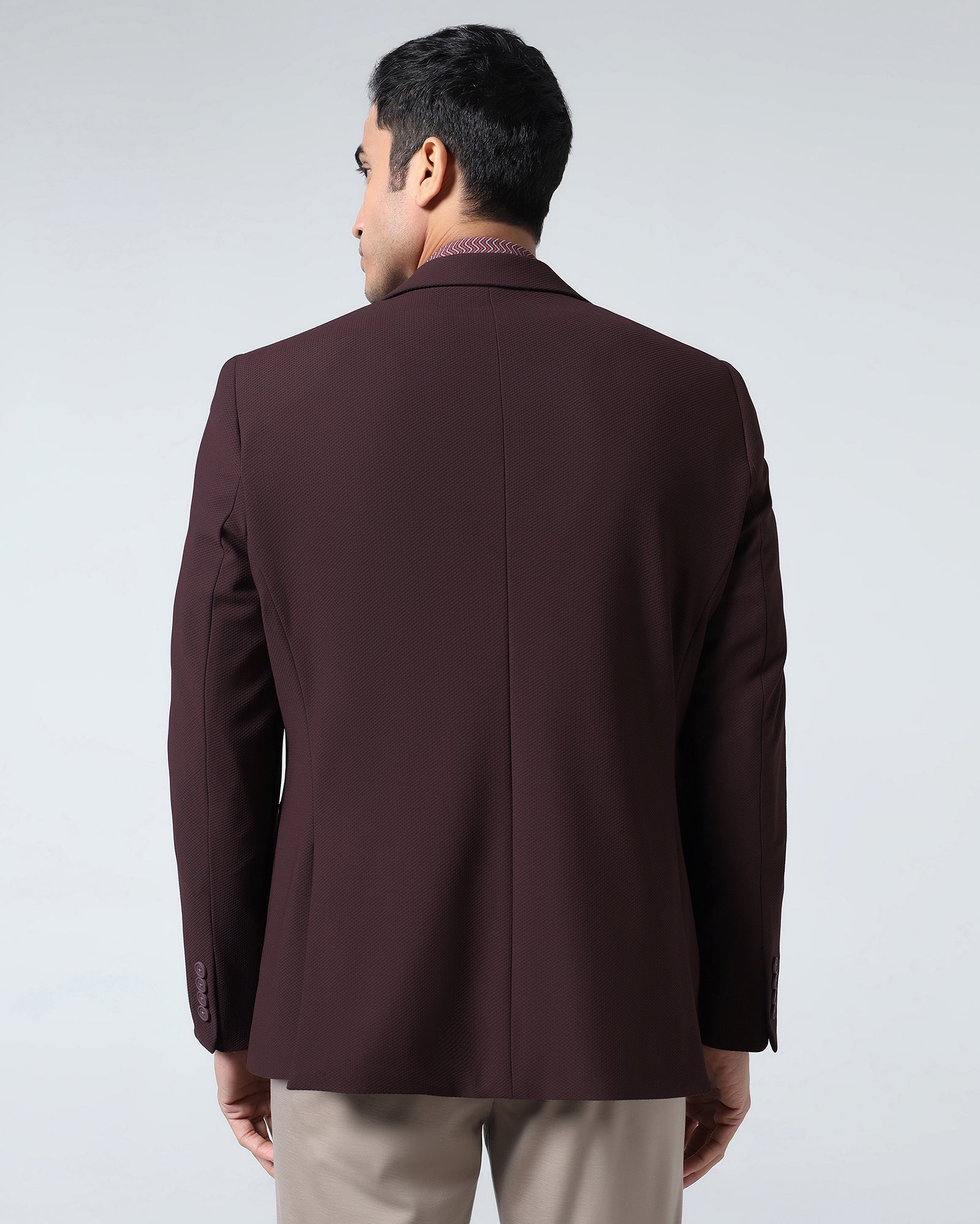 Wine TechPro Textured Blazer - Rodrygo