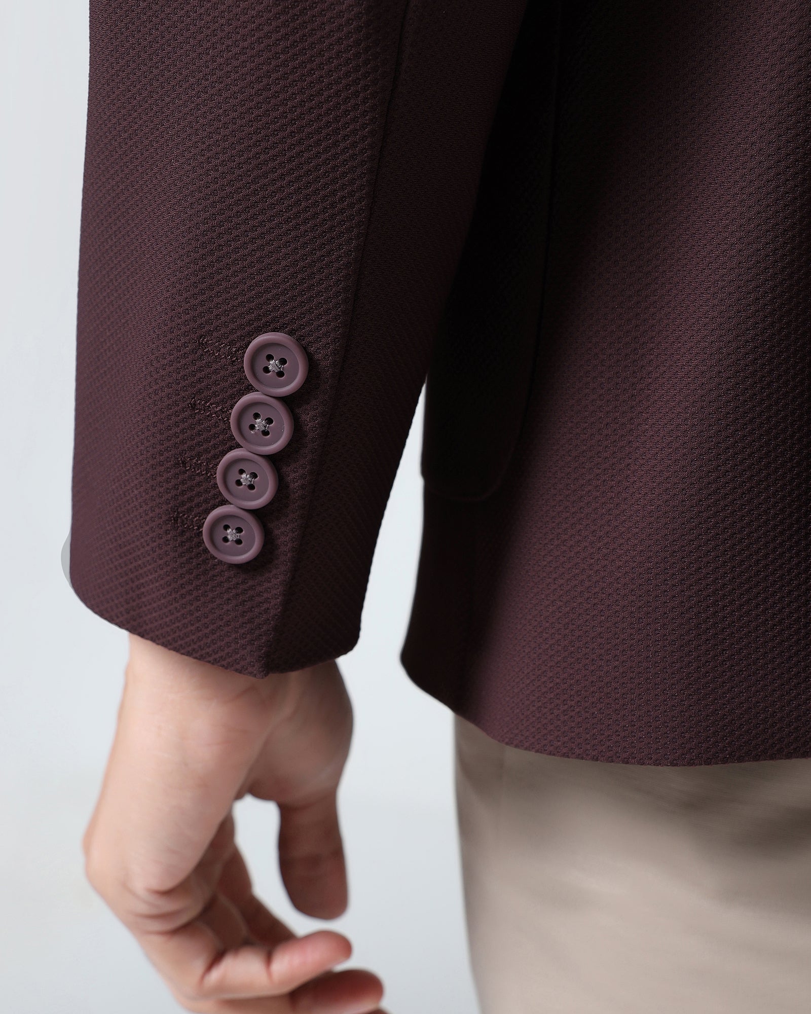 Wine TechPro Textured Blazer - Rodrygo