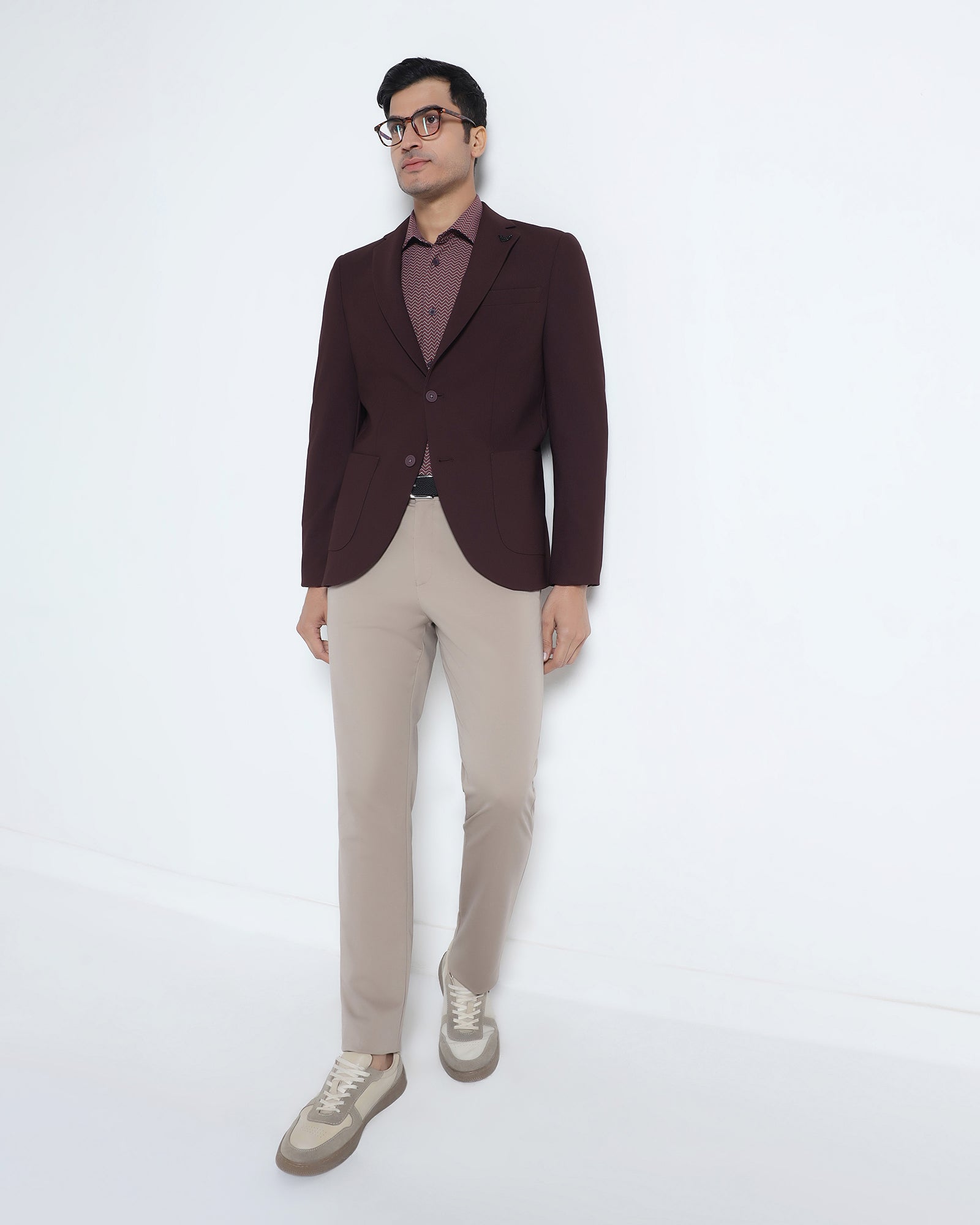 Wine TechPro Textured Blazer - Rodrygo