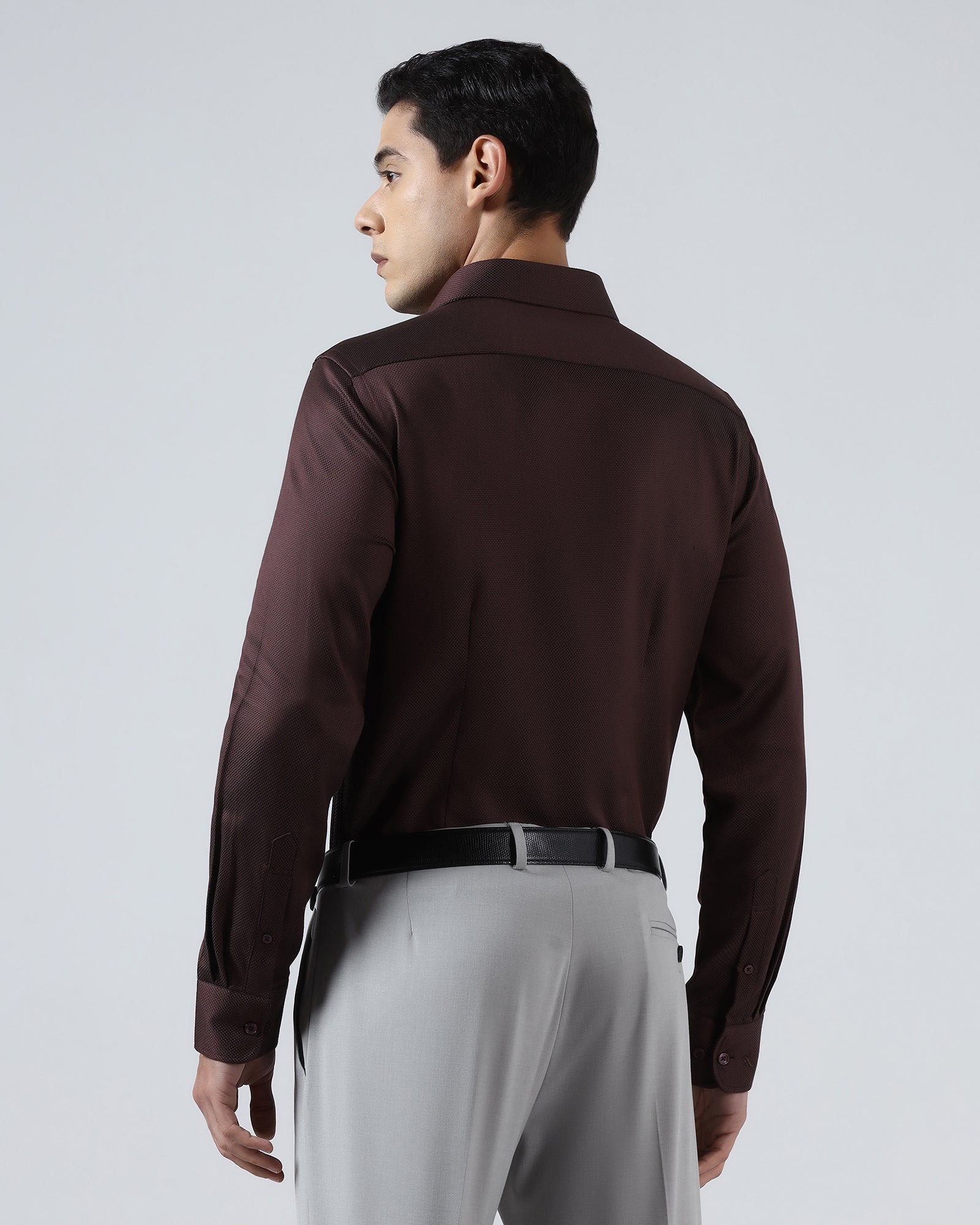 Wine Textured Shirt - Aspen
