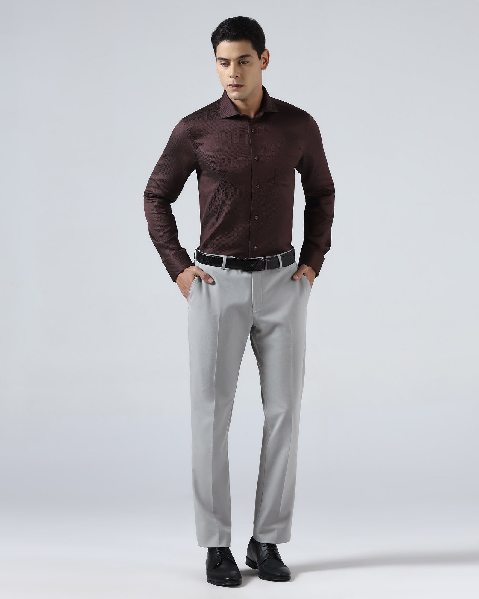 Wine Textured Shirt - Aspen