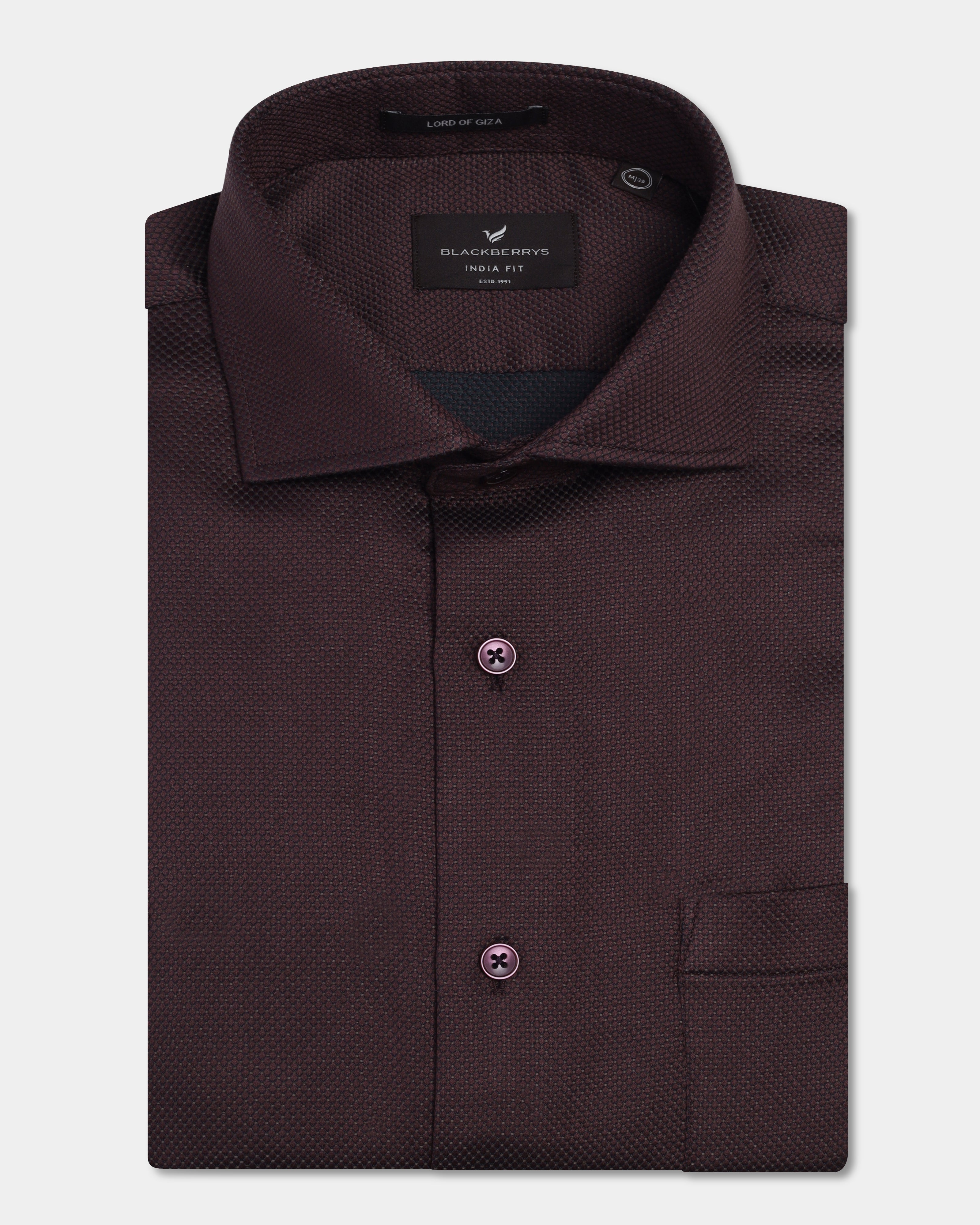Wine Textured Shirt - Aspen