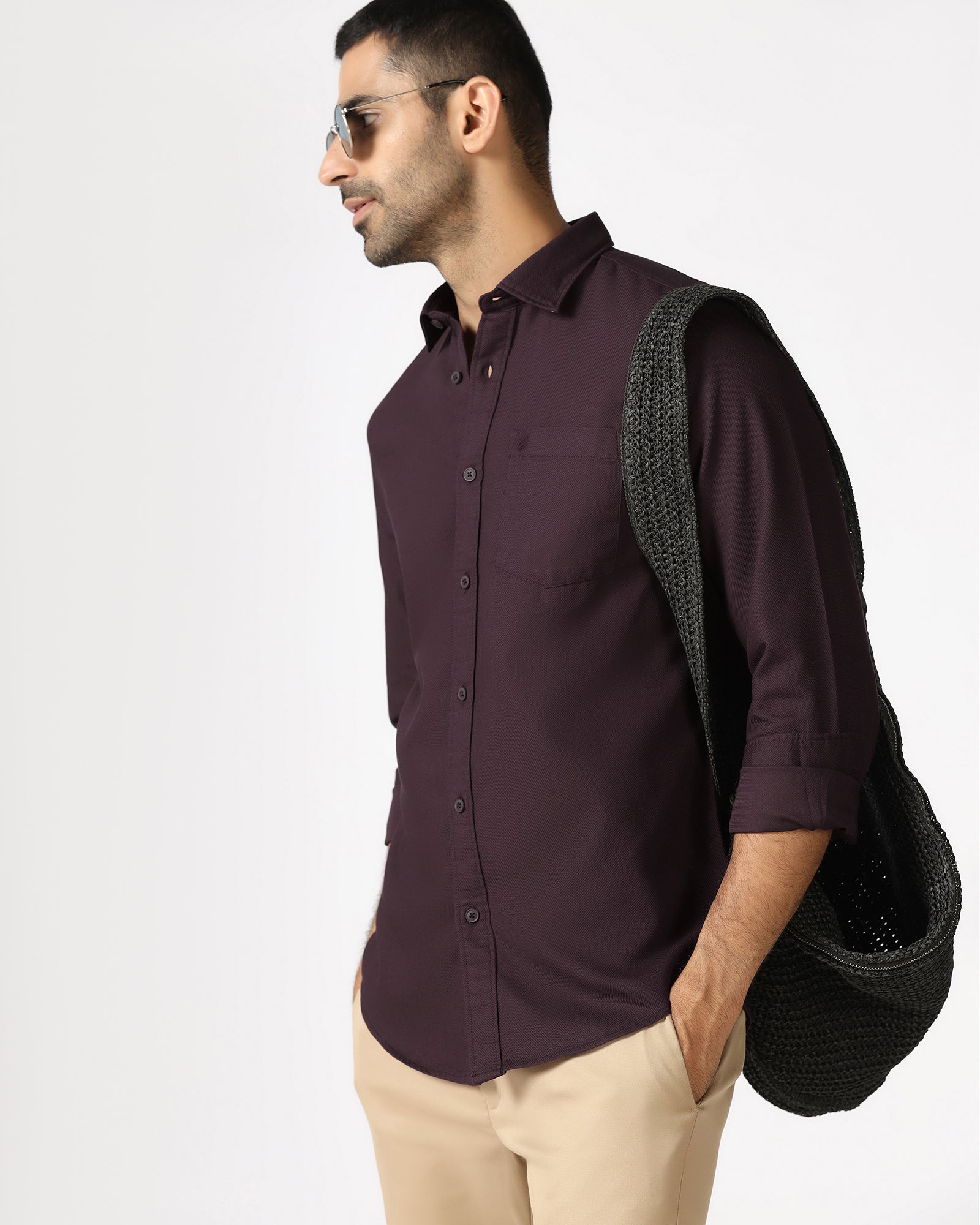 Wine Textured Shirt - Caty