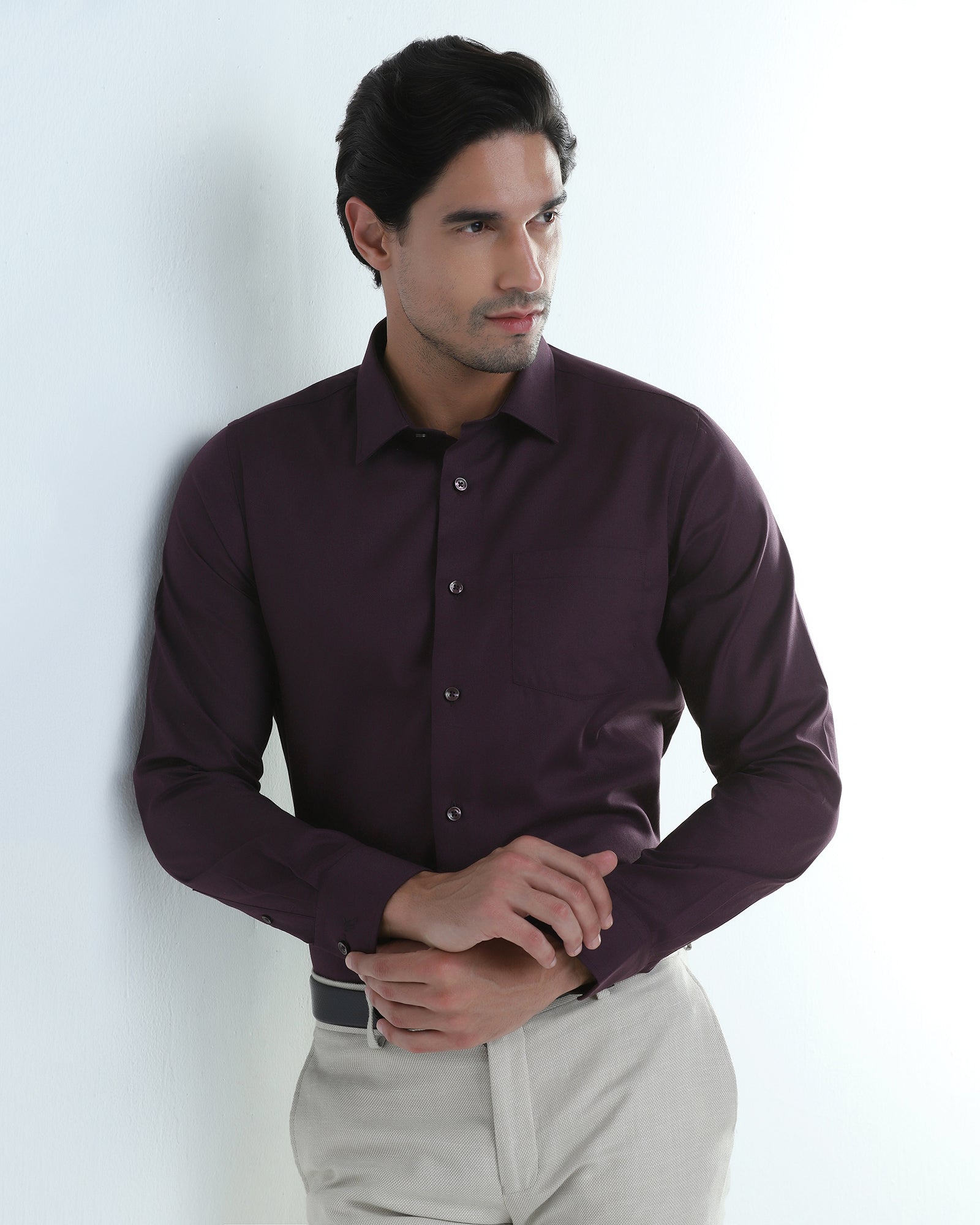 Wine Textured Shirt - Ioceta