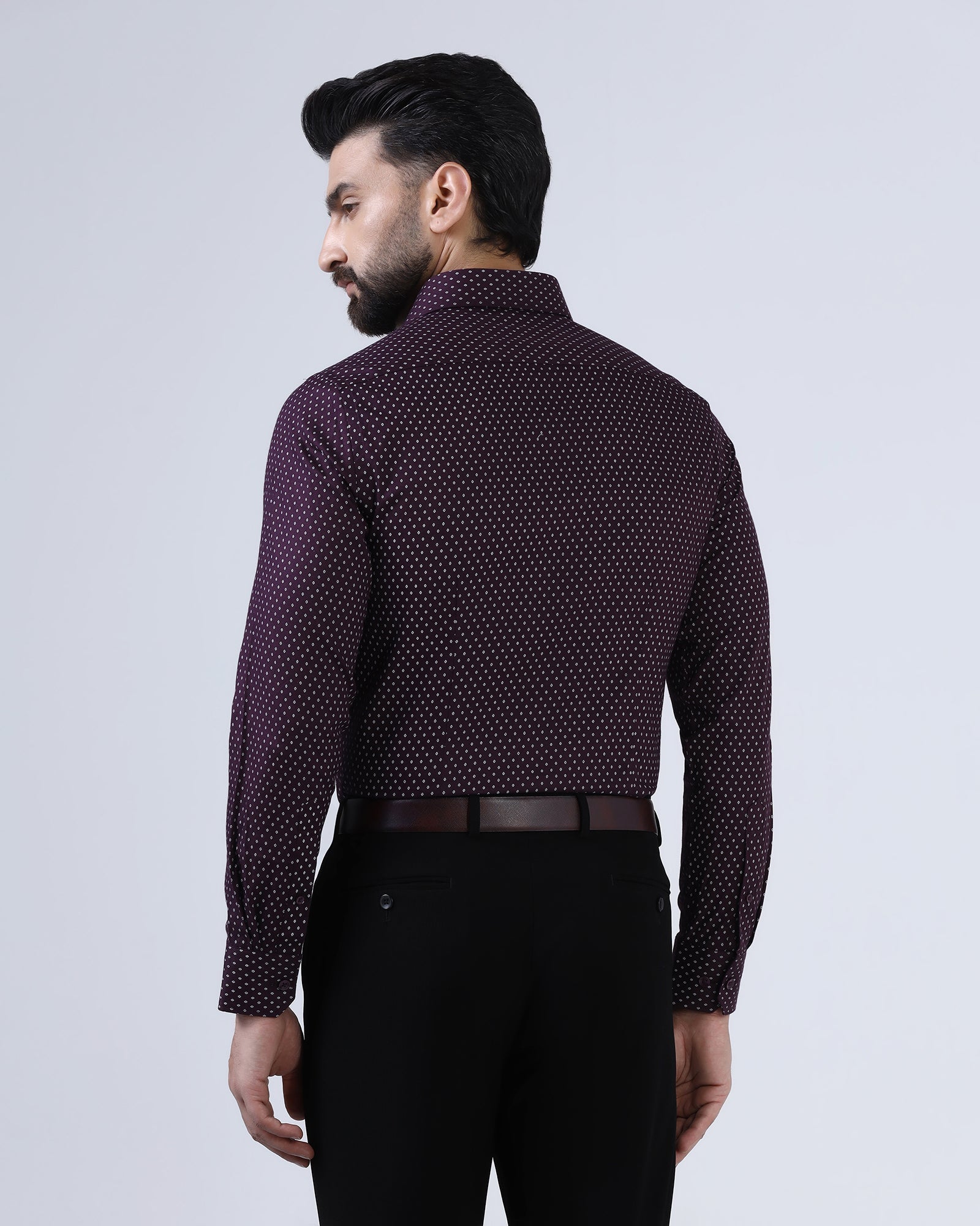 Wine Textured Shirt - Melan