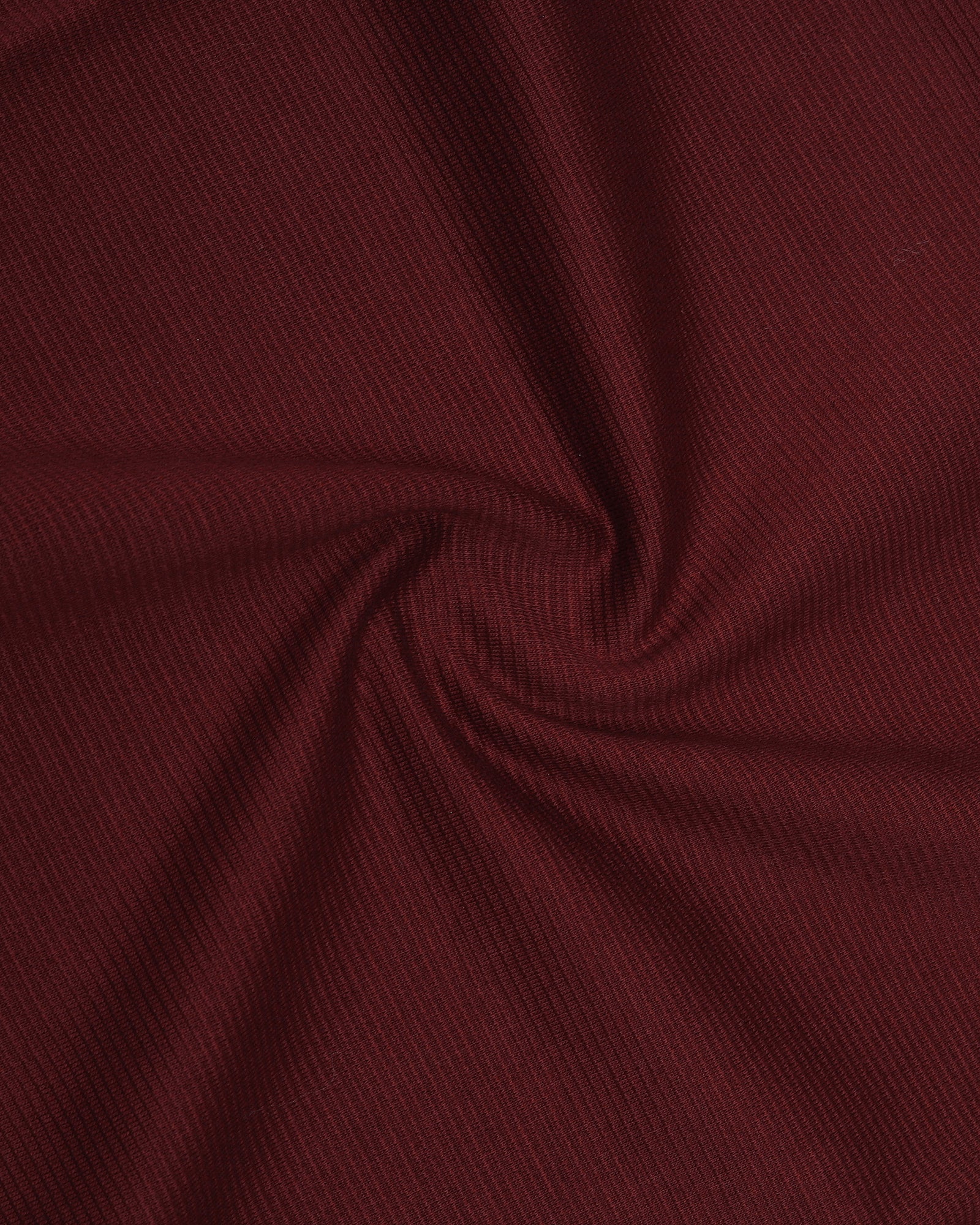 Winery Red Crew Neck Textured T-Shirt - Yamazaki