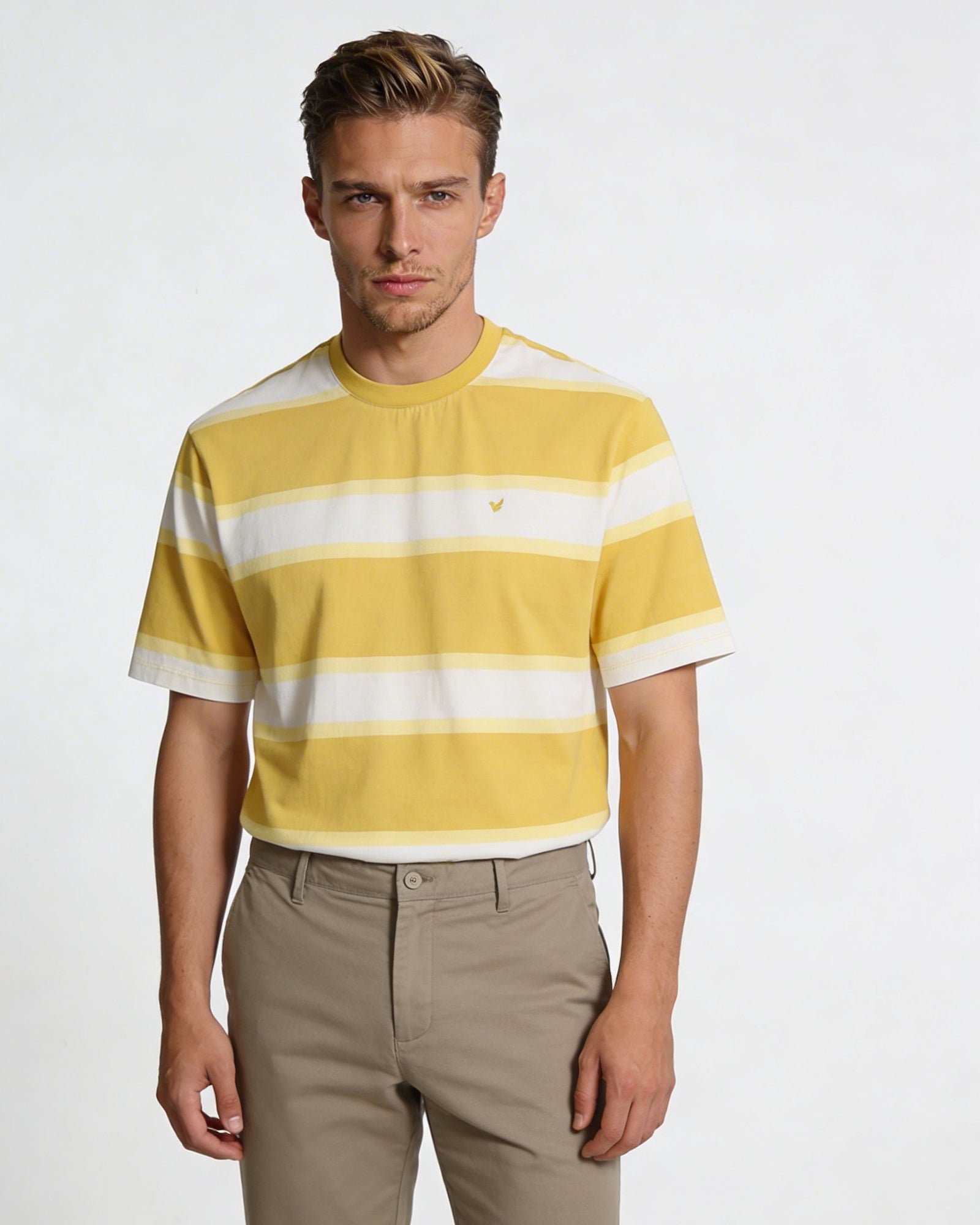 Yellow Crew Neck Stripe T-Shirt - Morris